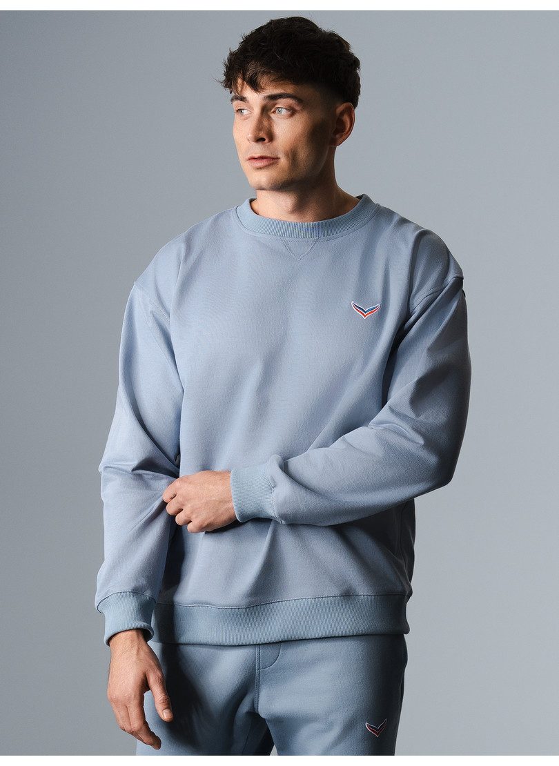 Trigema Sweatshirt TRIGEMA oversized sweatshirt met logo patch