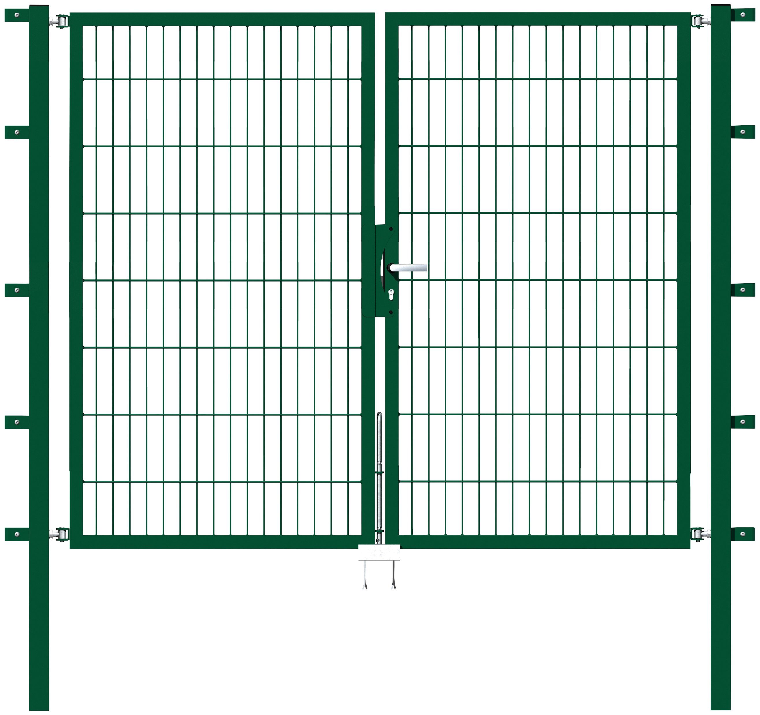 GAH Alberts Deur met dubbel hek Flexo 200 cm breedte, in verschillende hoogten hekken maat 200 cm x 160 cm groen