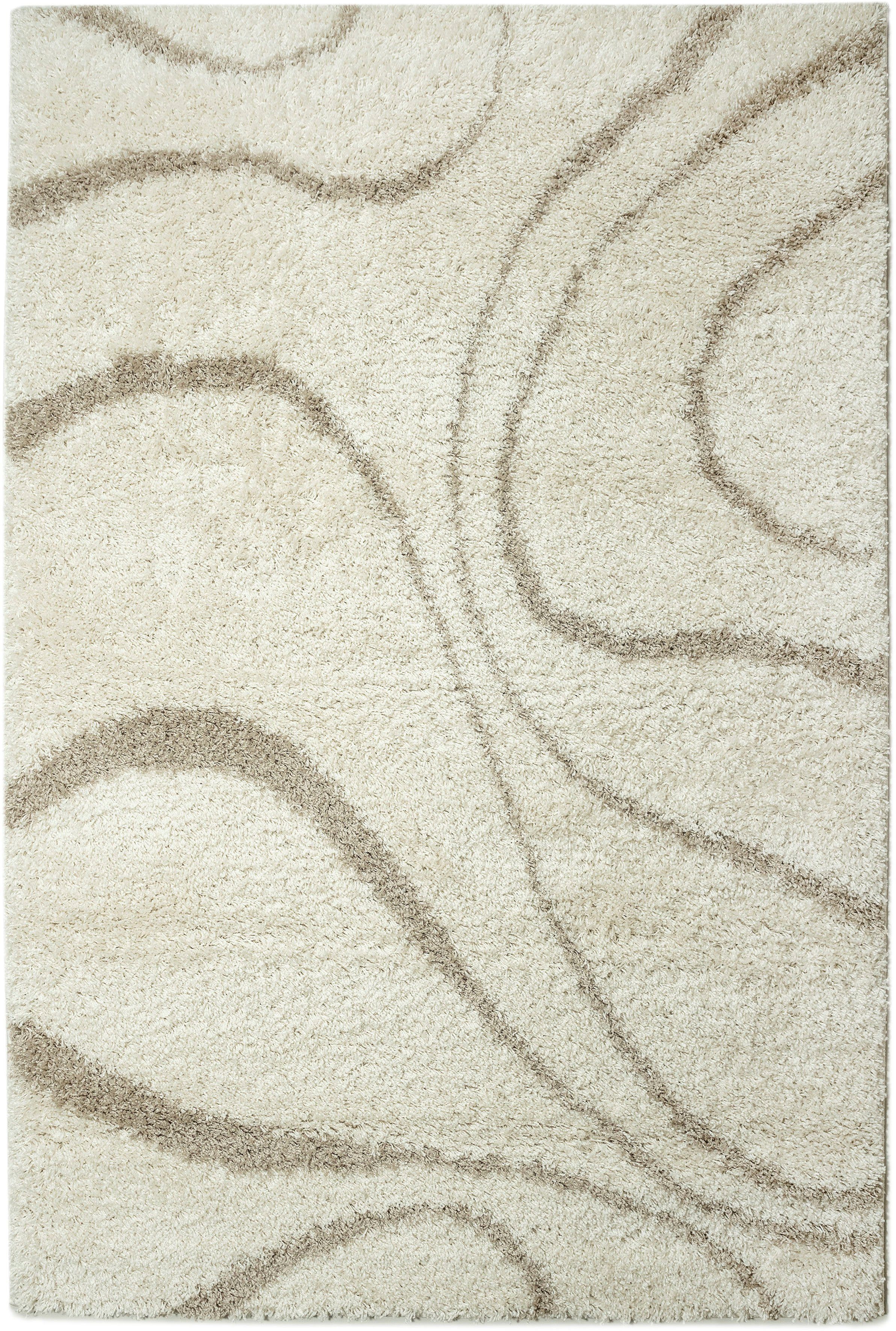 Home affaire Hoogpolig vloerkleed Nano modern golfdessin, hoge pool, bijzonder zachte pool