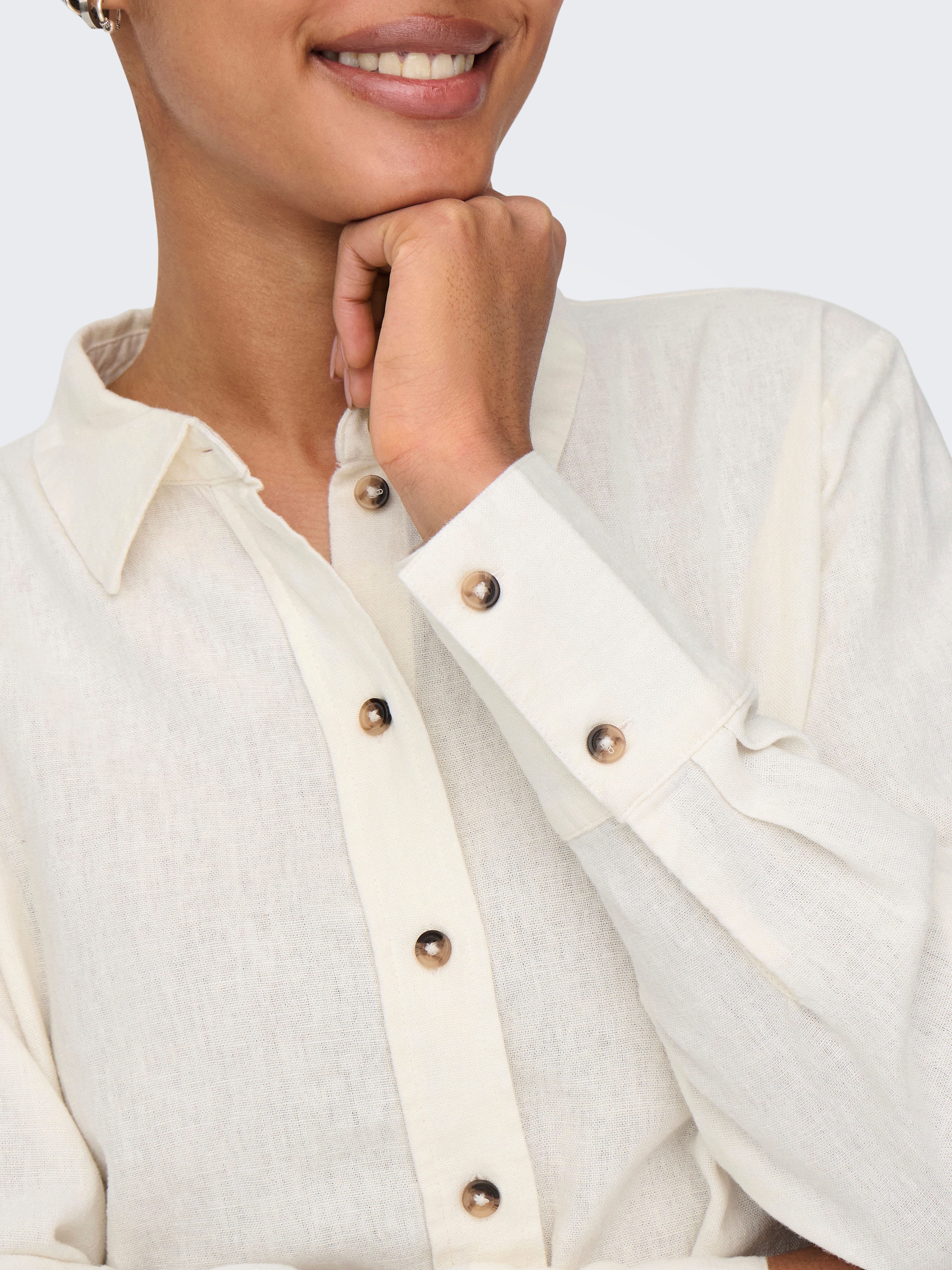 JDY Overhemdblouse JDYSAY L/S LINEN LOOSE SHIRT WVN NOOS