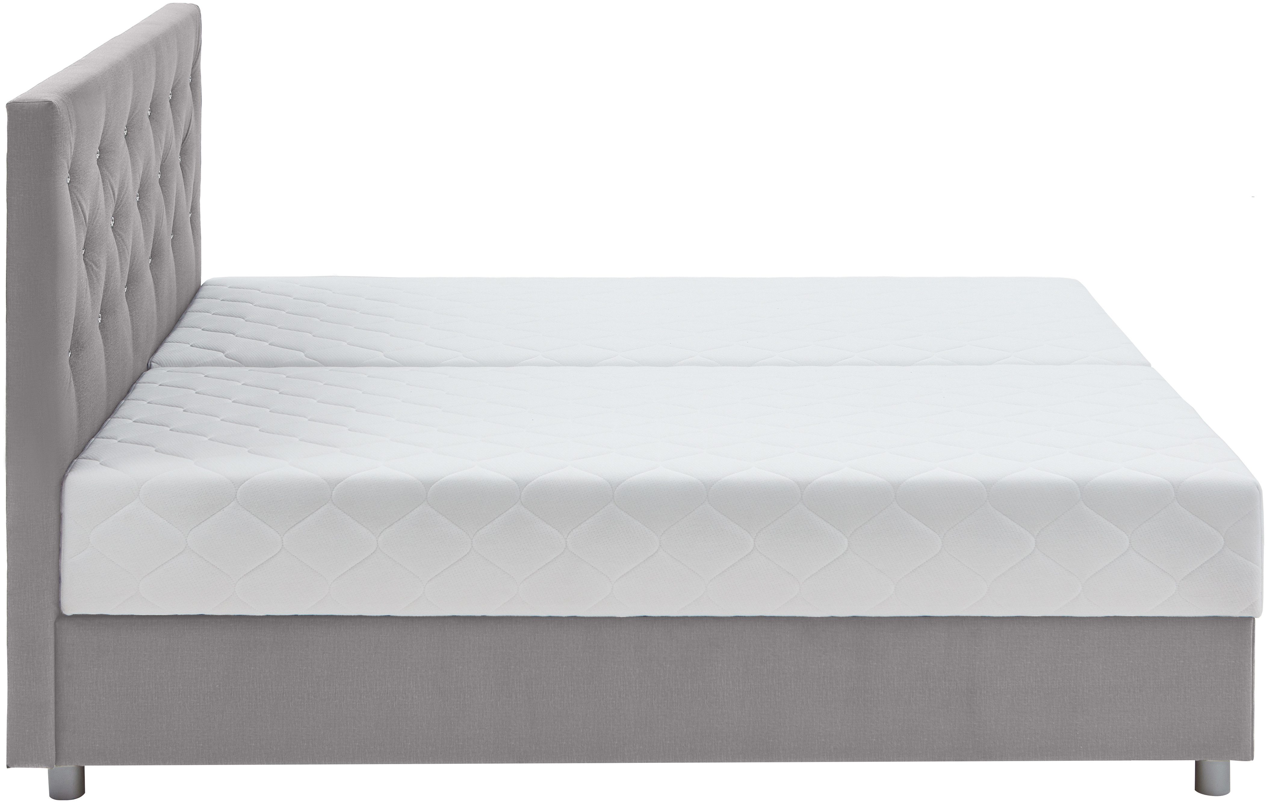ATLANTIC home collection Boxspring CELIA in hoogwaardige fluweellook met pocketveringsmatras, bedkist en strassteentjes