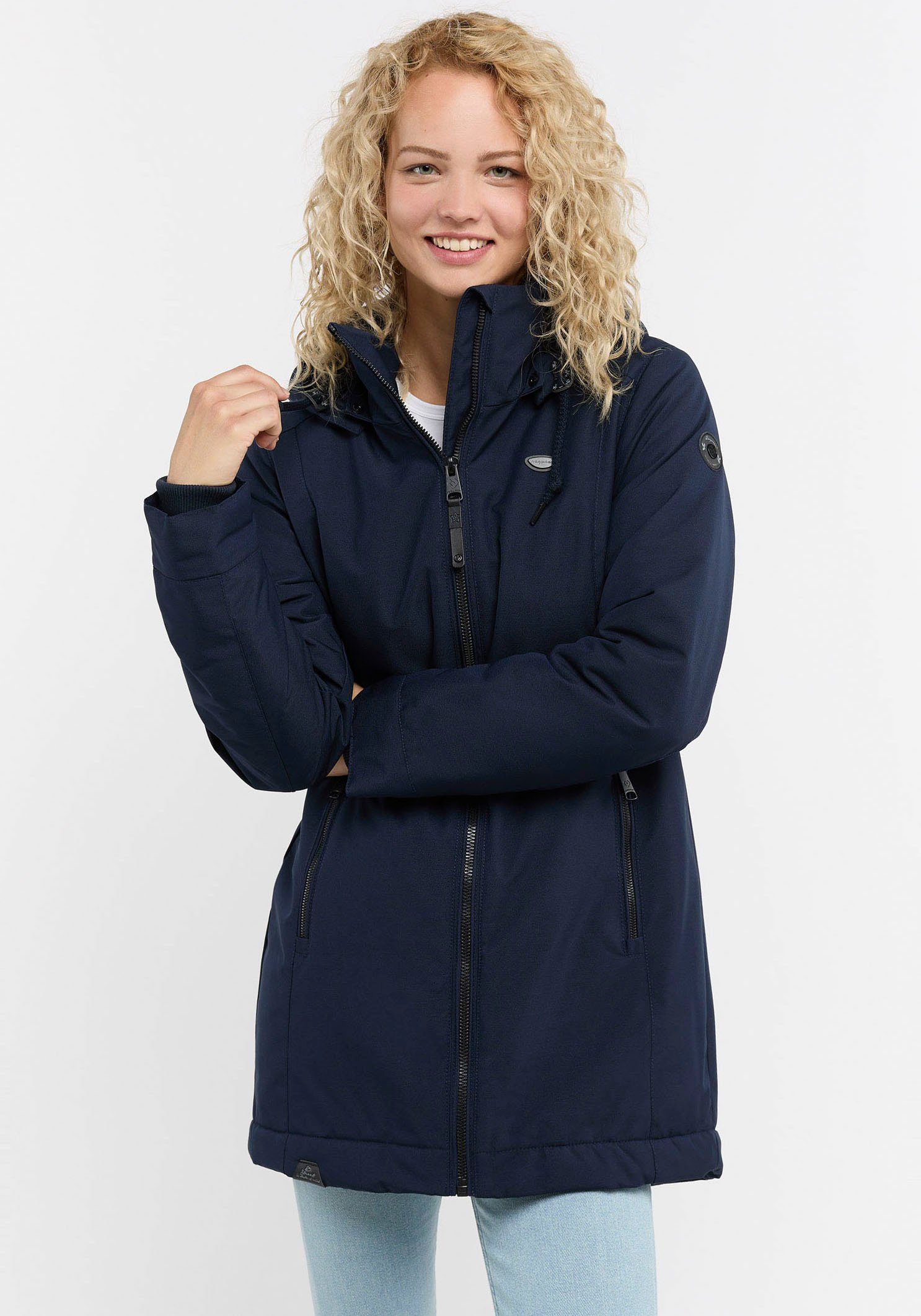 Ragwear Outdoorjack DAKKOTA achterkant iets langer gesneden dan voorkant dames wandelen & outdoor maat S (36) blauw