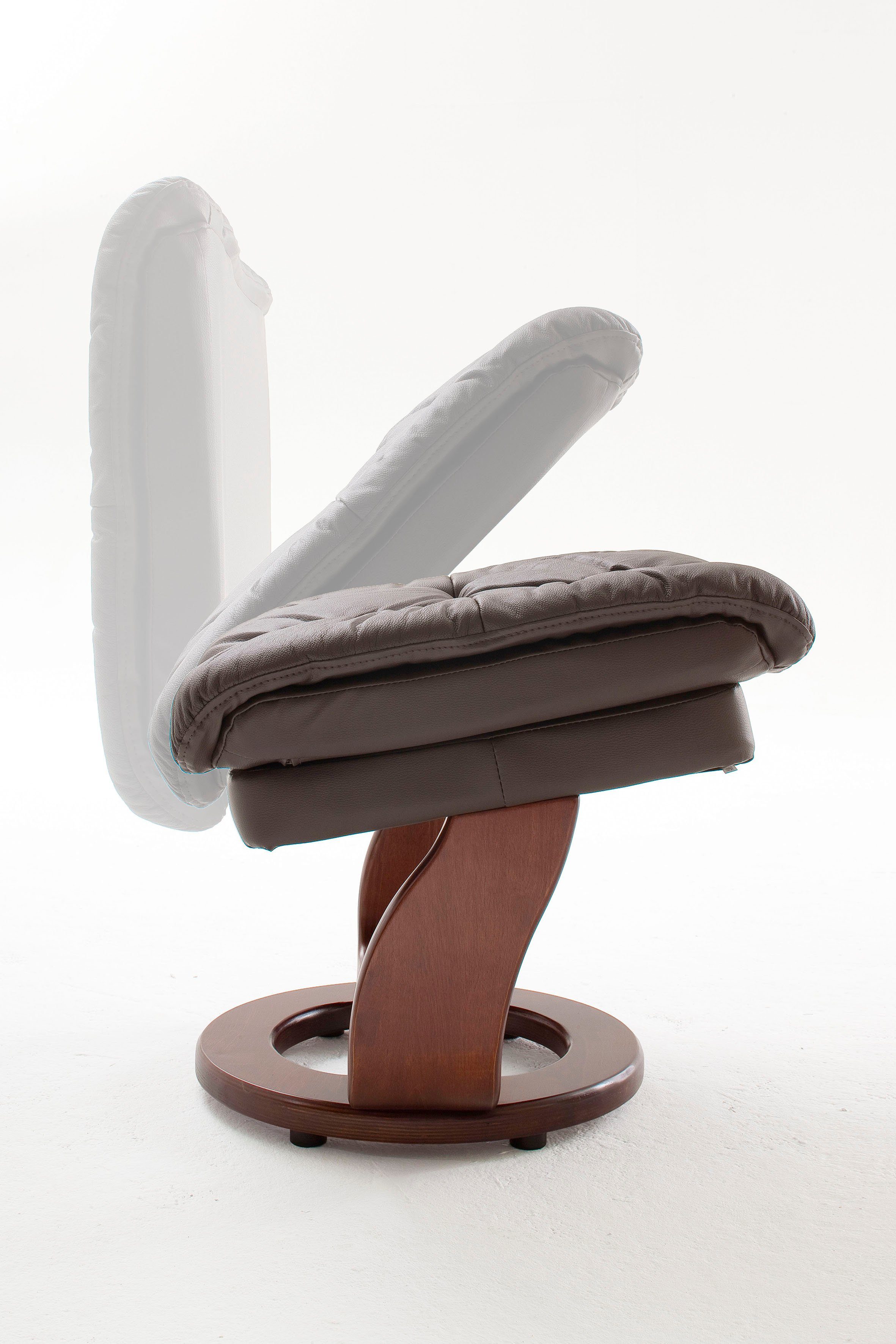 MCA furniture Relaxfauteuil Calgary Tv-fauteuil 360º draaibaar inclusief hocker met leren bekleding