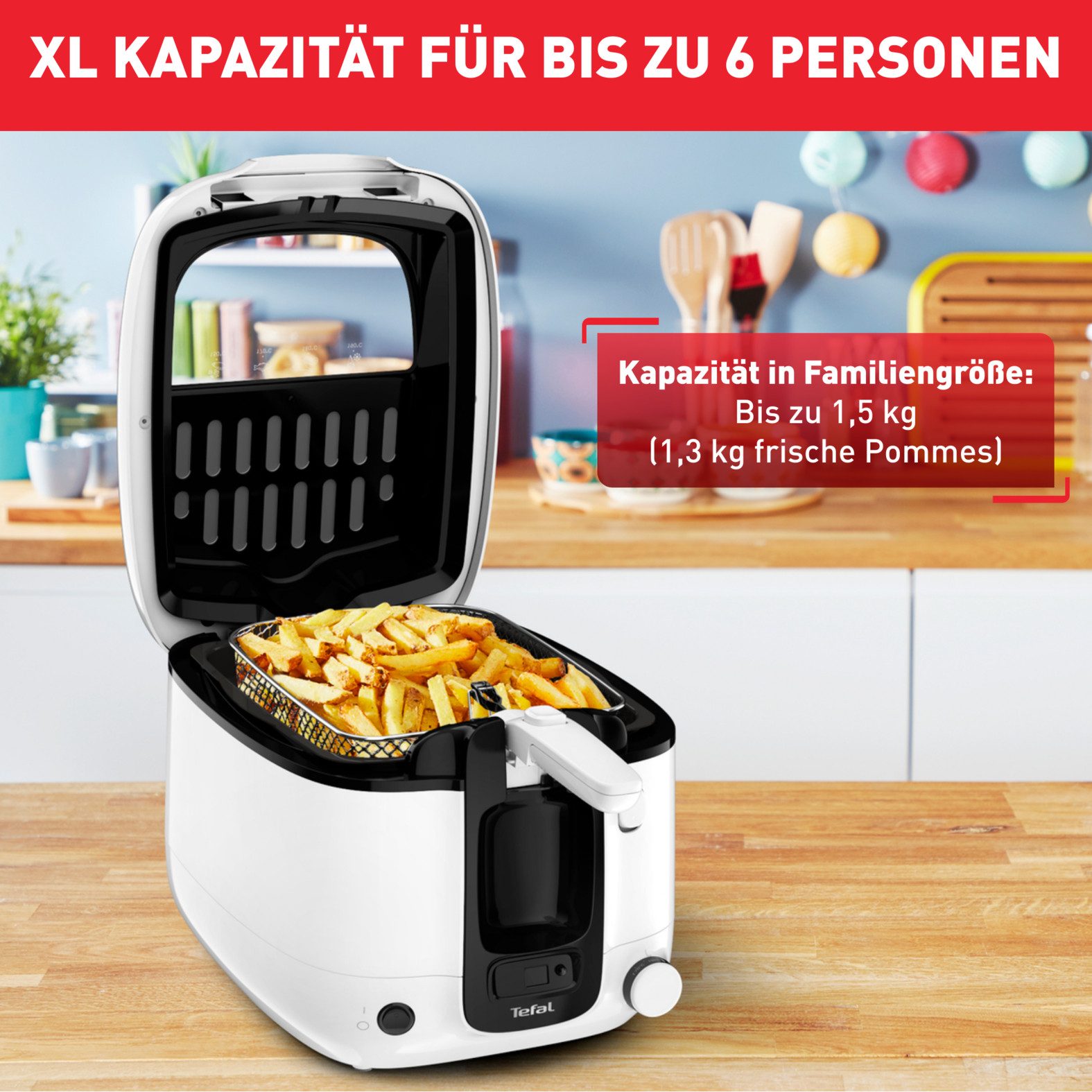 Tefal Friteuse Super Uno Timer, capaciteit: 2,2 L, eenvoudige reiniging, geurfilter, FR3140
