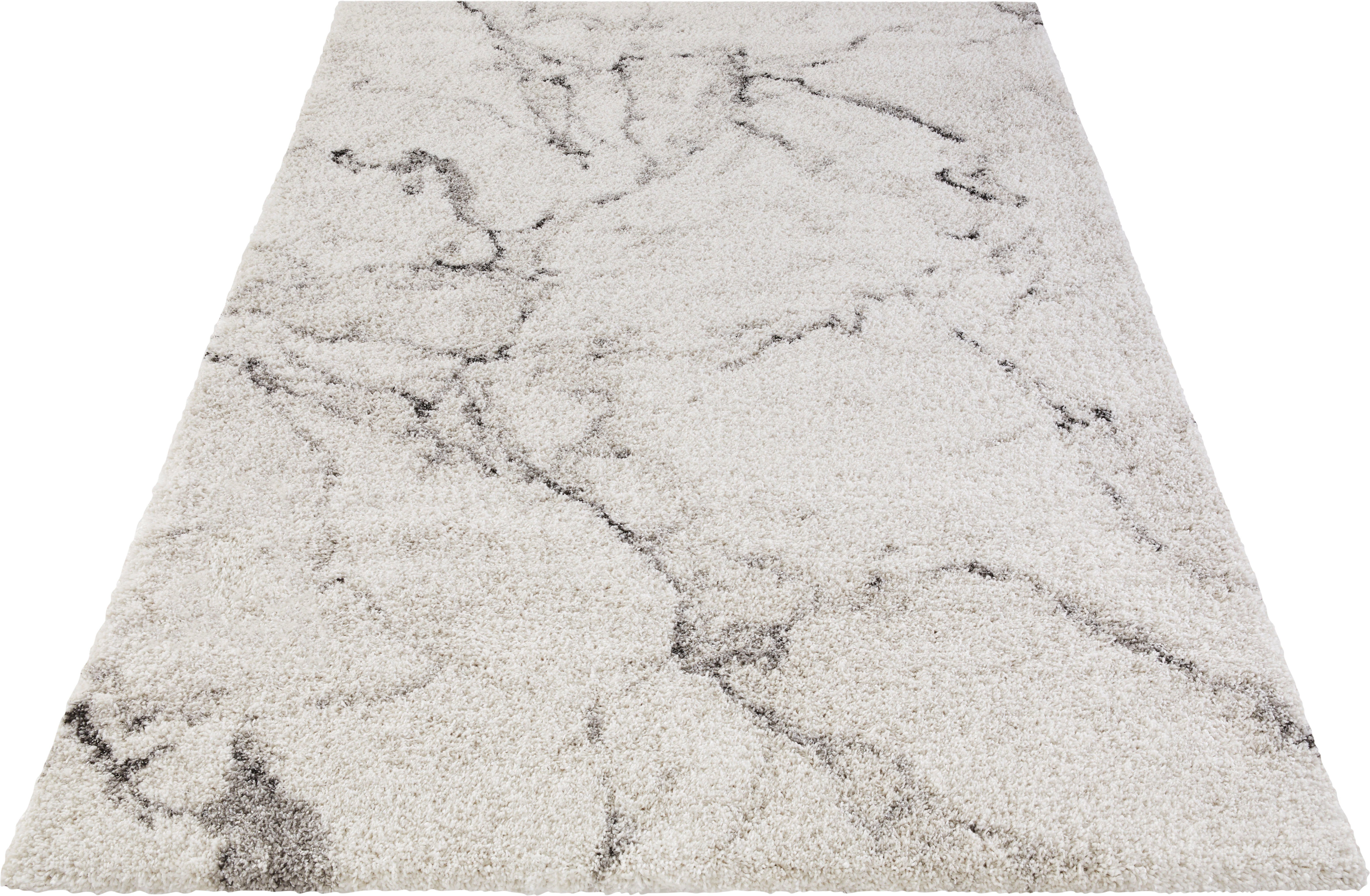 HANSE Home Hoogpolig vloerkleed MAYRIN Hoge pool, vloerkleed, shaggy, flokati, zacht, marmer-look, woonkamer