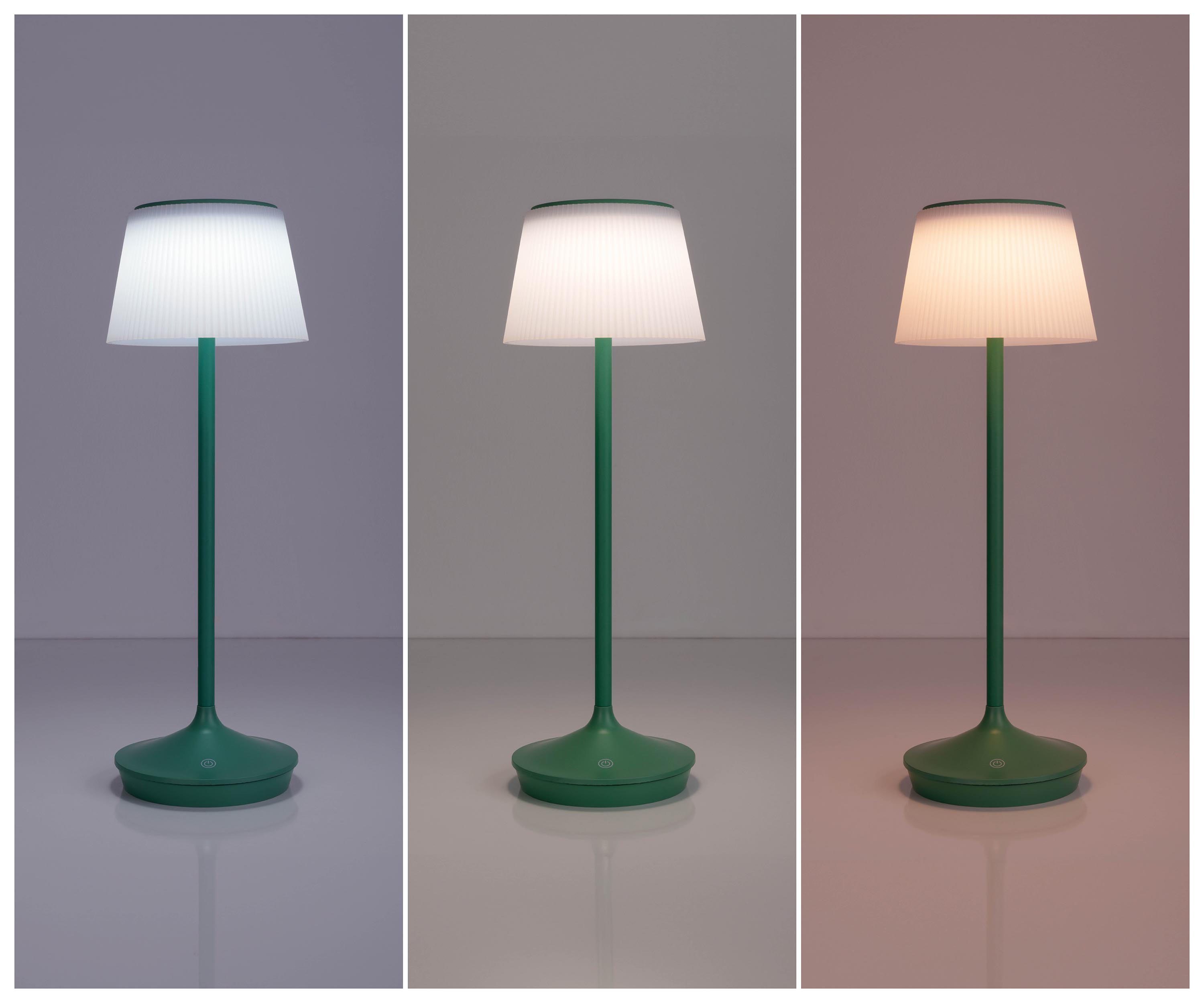 näve Led-tafellamp Zonne-lamp / acculamp "EMMI" Zonne-energie, accubedrijf, CCT, aanraaksensor, accutafellamp (1 stuk)