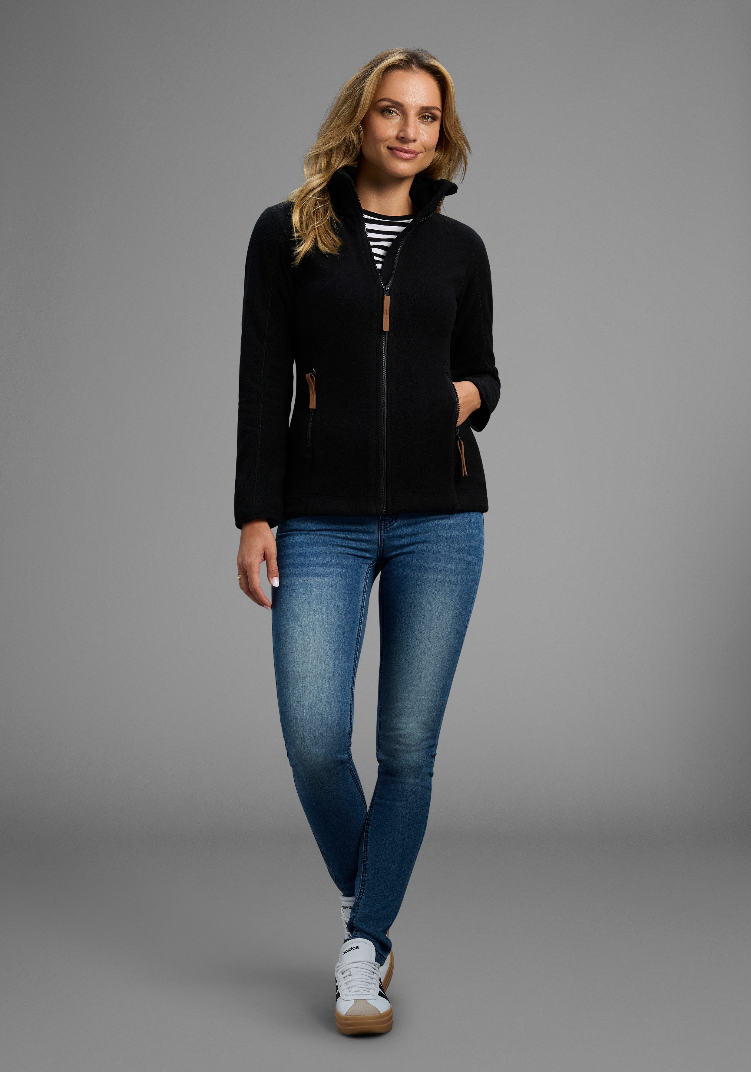 Polarino Fleecejack voor koude dagen, van fleece, casual look