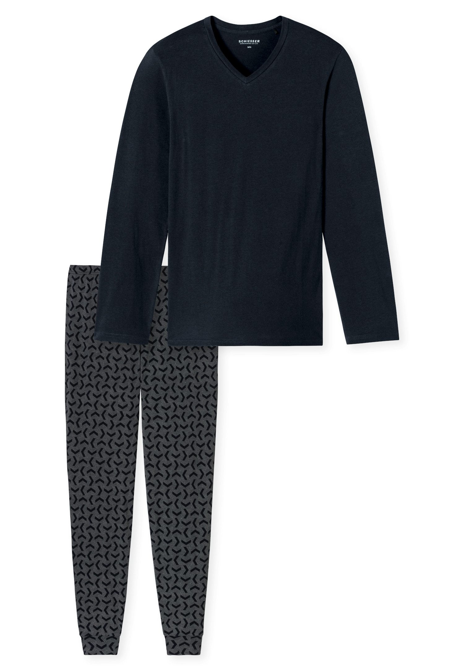Schiesser Pyjama "Casual Essentials" met comfortabele boord (2-delig)