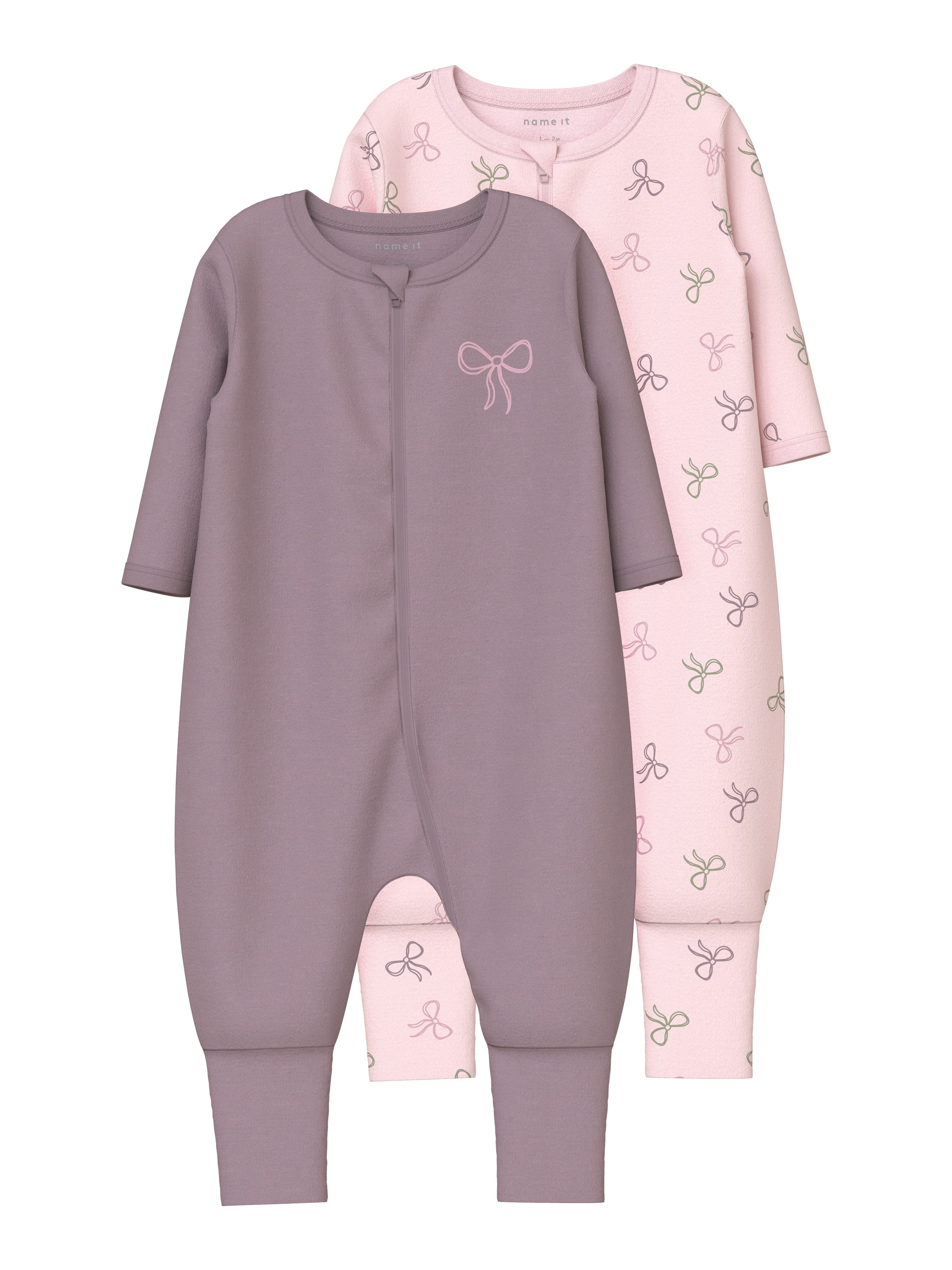 Name It Homesuit NBFNIGHTSUIT 2P ZIP FF PINK BOW NOOS (set, 2-delig)