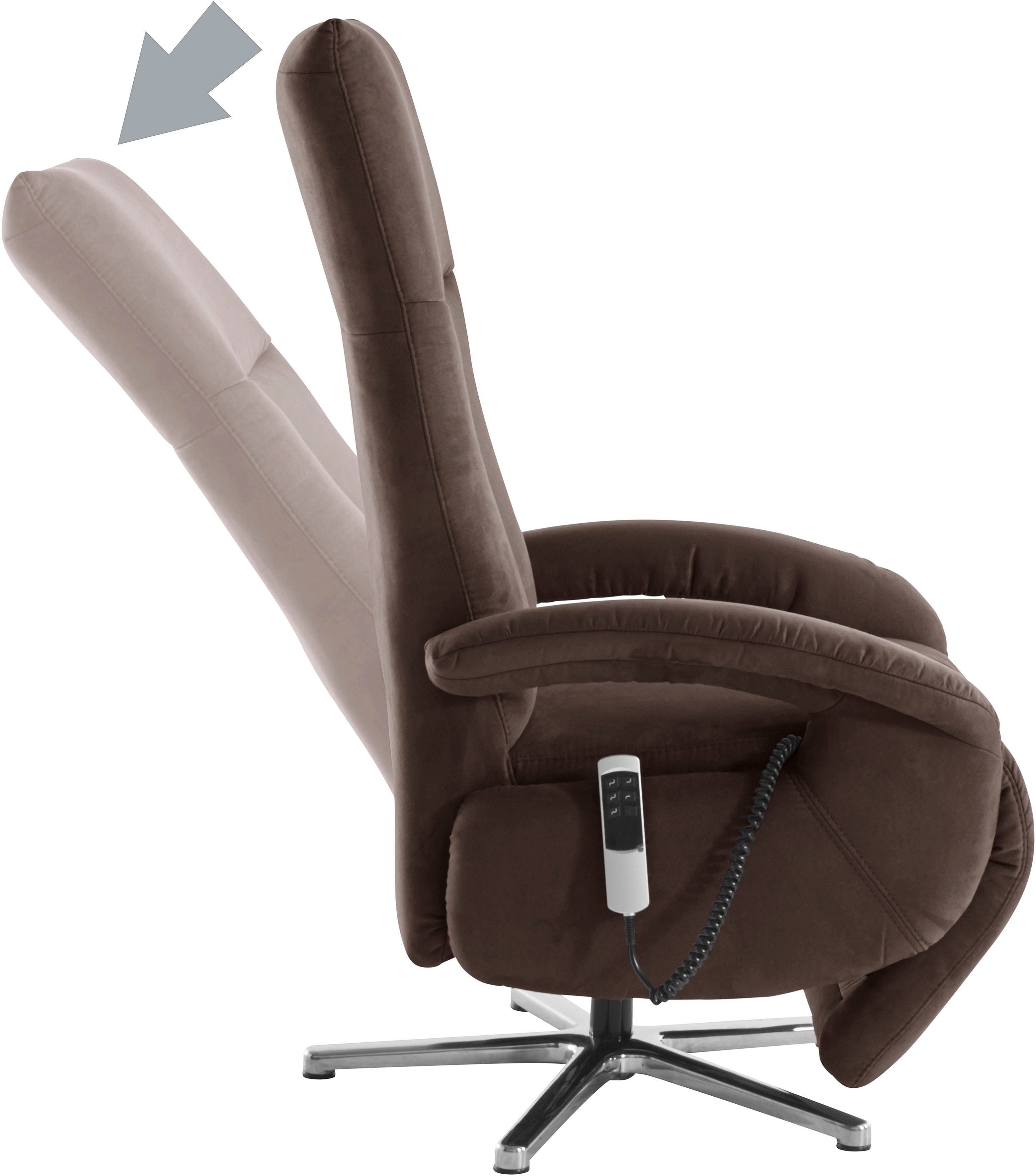sit&more Relaxfauteuil Tycoon met verstelbare hoofdsteun en 360° draaifunctie keuze tussen handmatige of elektrische functie, ook met accu (draadloos)