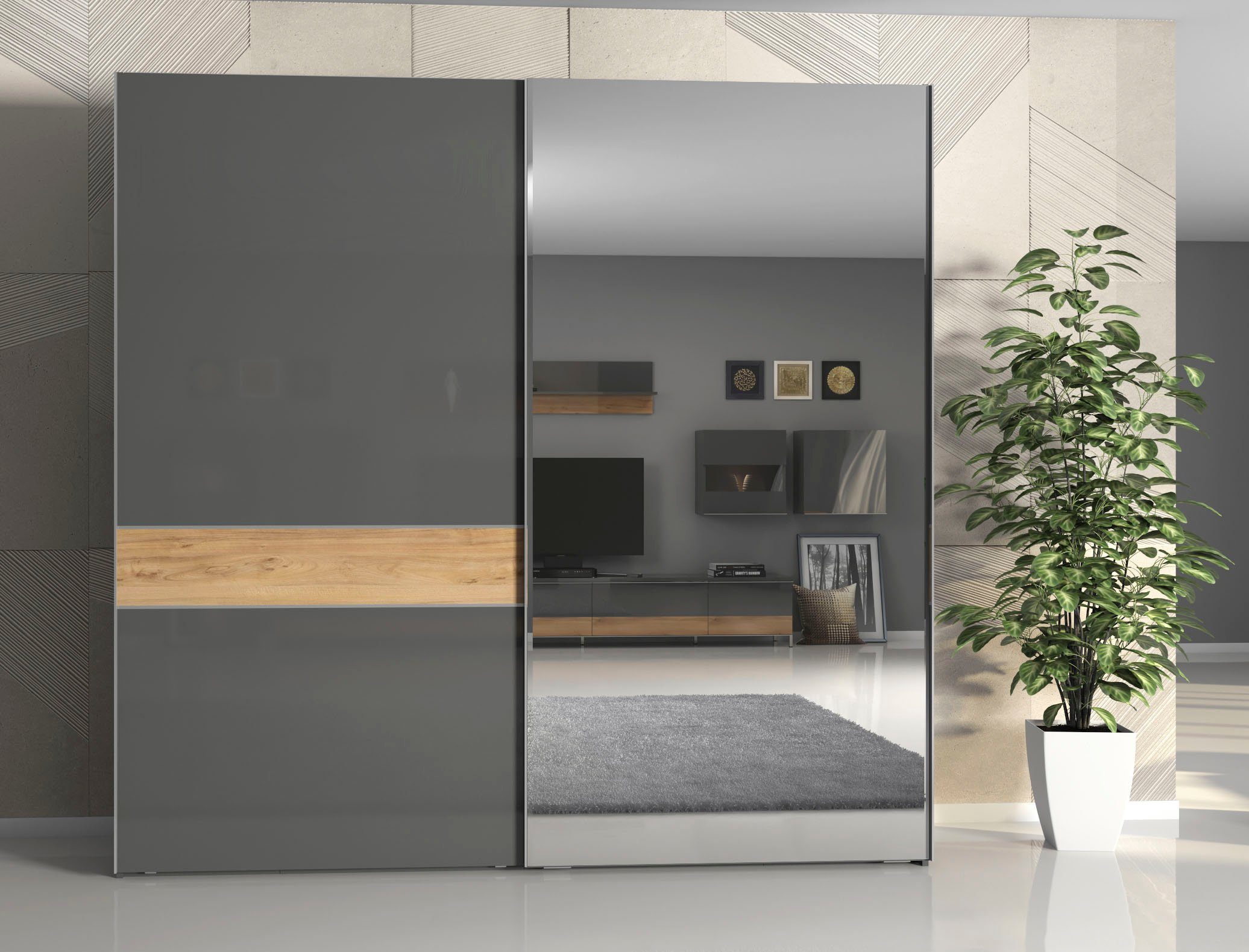 Places of Style Zweefdeurkast Onyx, Zweefdeurkast inclusief Interieur, FSC-gecertificeerd