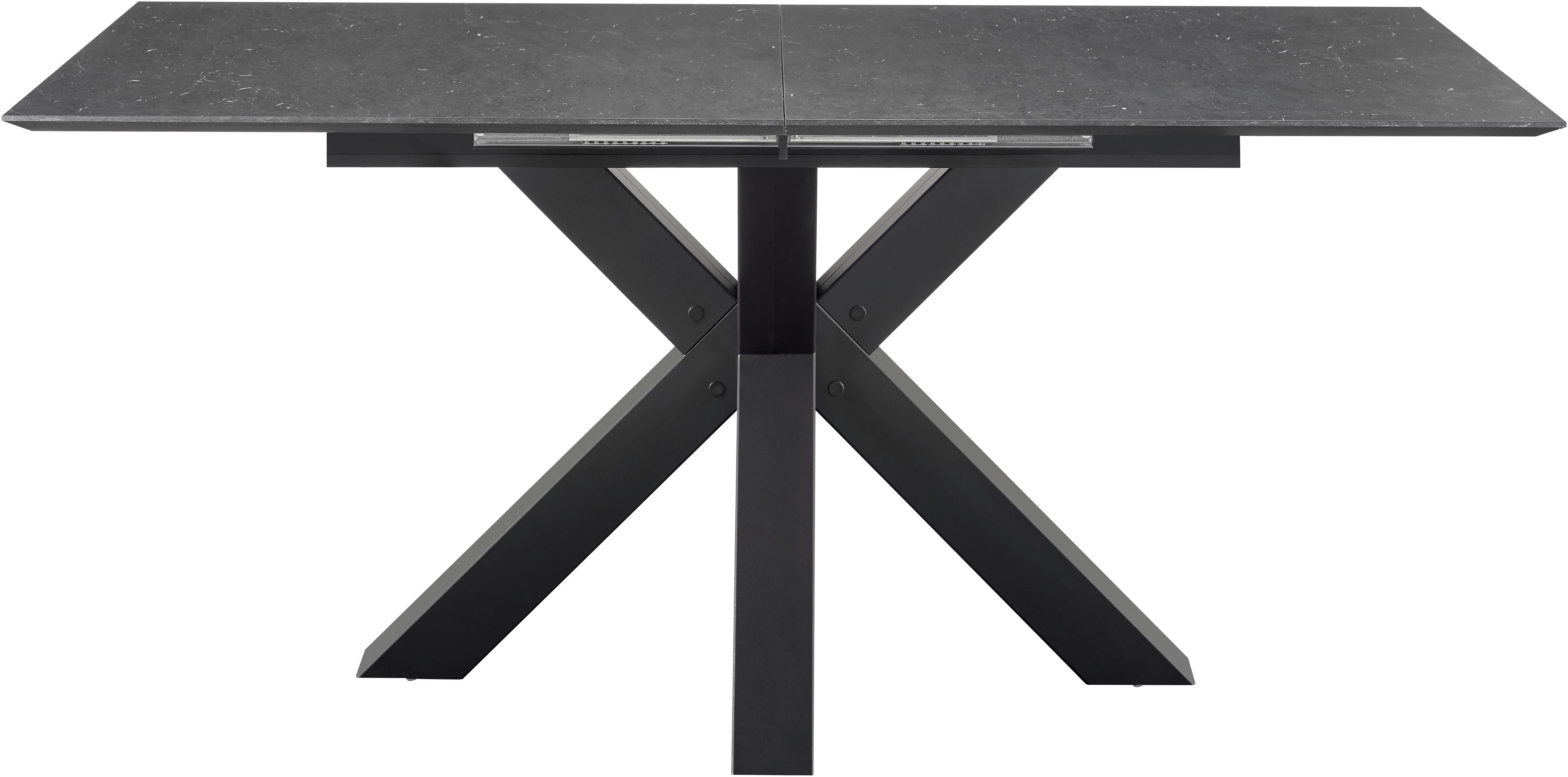 set one by Musterring Eettafel New Atlanta Rechthoekig blad met Zwitserse rand, uitschuifbaar, stervormig onderstel eettafels maat 170 cm x 81 cm x