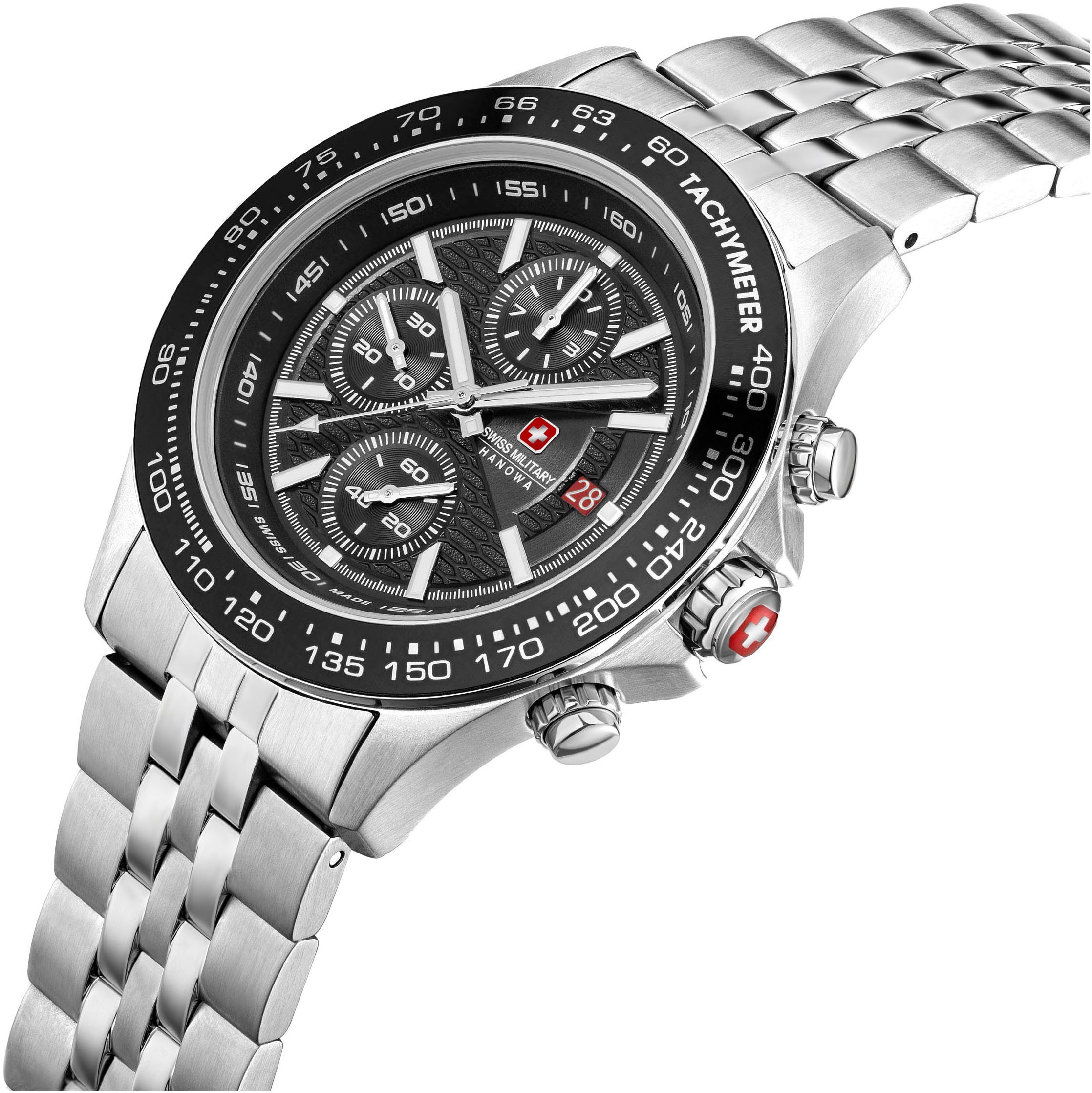 Swiss Military Hanowa Chronograaf WATCHMAN Quartzhorloge, herenhorloge, datum, stopwatchfunctie, saffierglas, Swiss Made