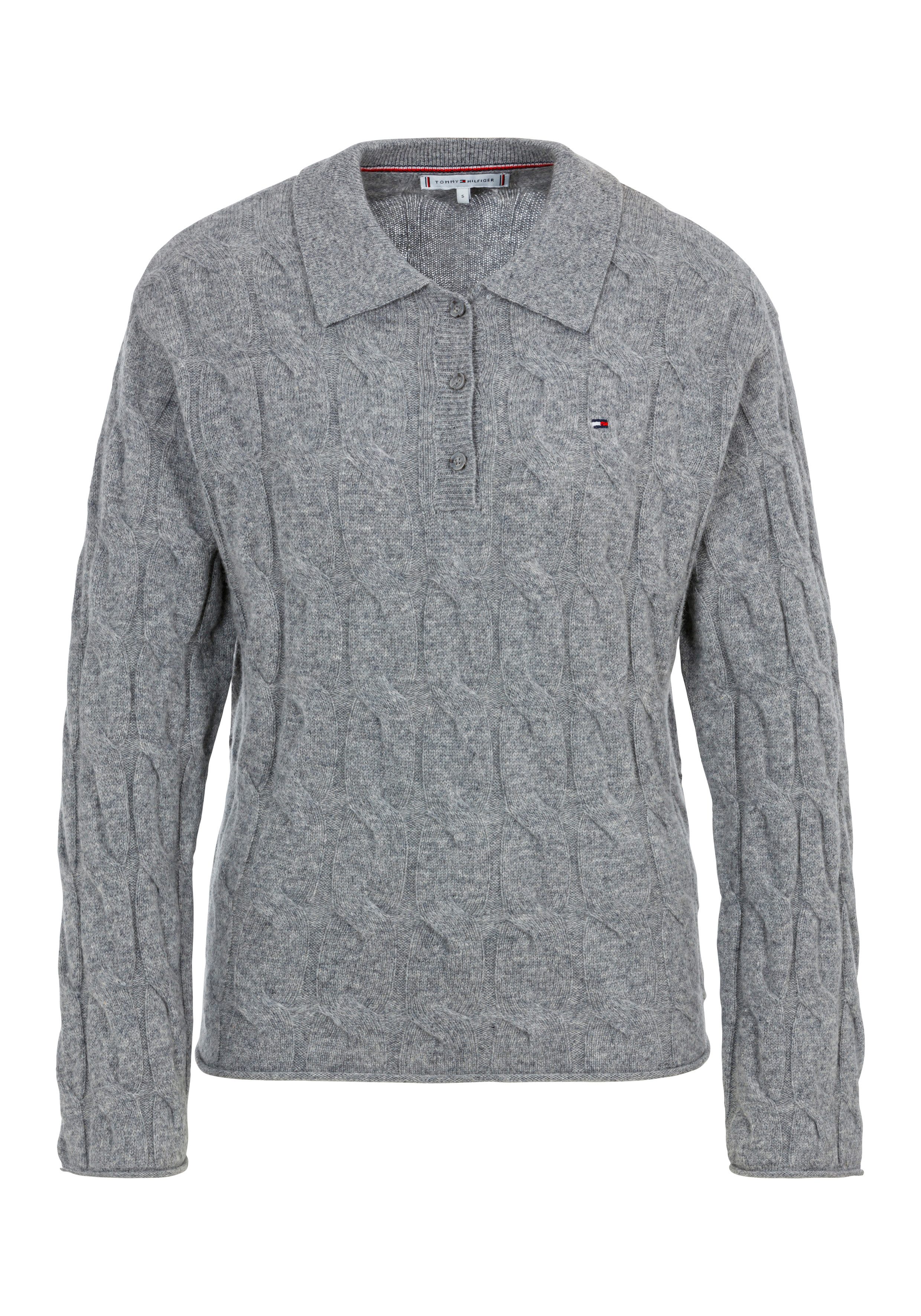 Tommy Hilfiger Trui met polokraag SOFT WOOL CABLE POLO SWEATER