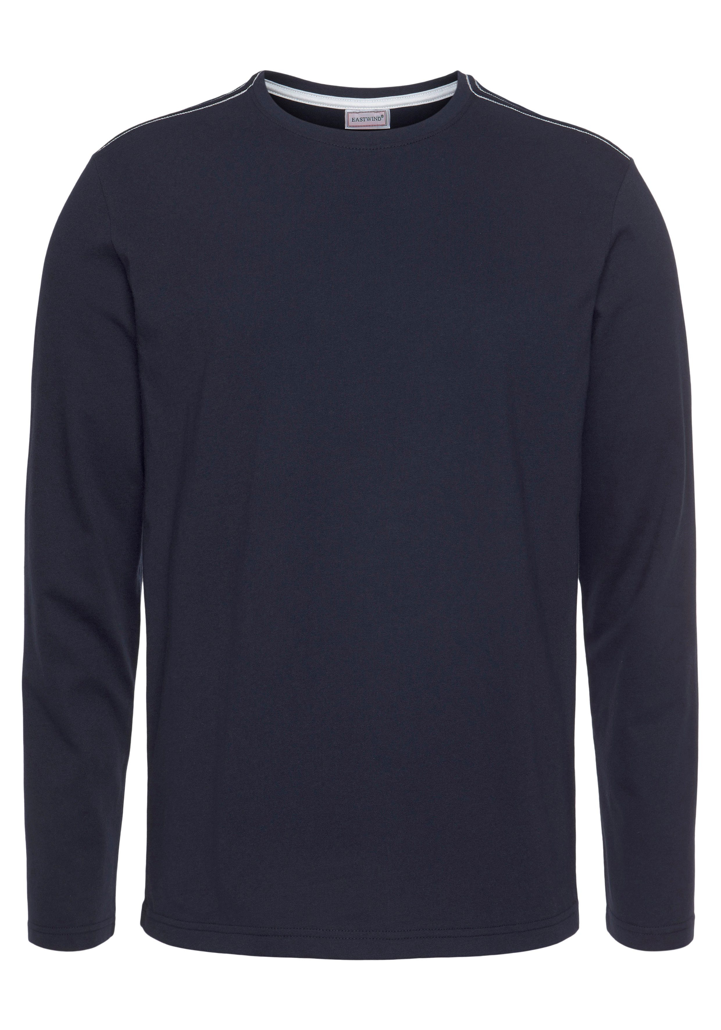 Eastwind Shirt met lange mouwen Lange mouw, basic-stijl, ronde halslijn, van 100% katoen (Set van 3)