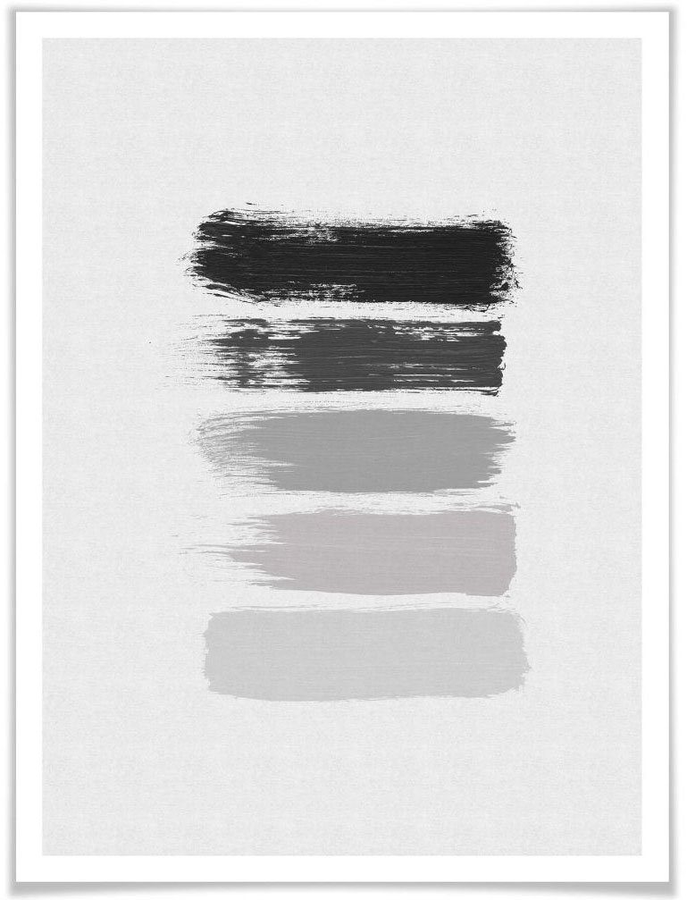 wall-art poster 50 shades of grey zwart grijs (1 stuk) multicolor