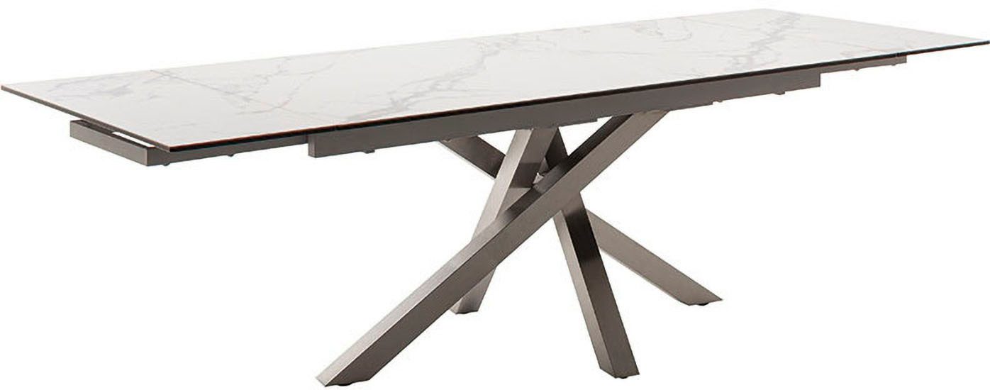 MCA furniture Eettafel ALMIROS uitschuifbare tafel 180-260 cm gemarmerd Keramiek, roestvrij staal, marmer-look, uittrekbaar, belastbaar tot 100 kg, 8-10 personen