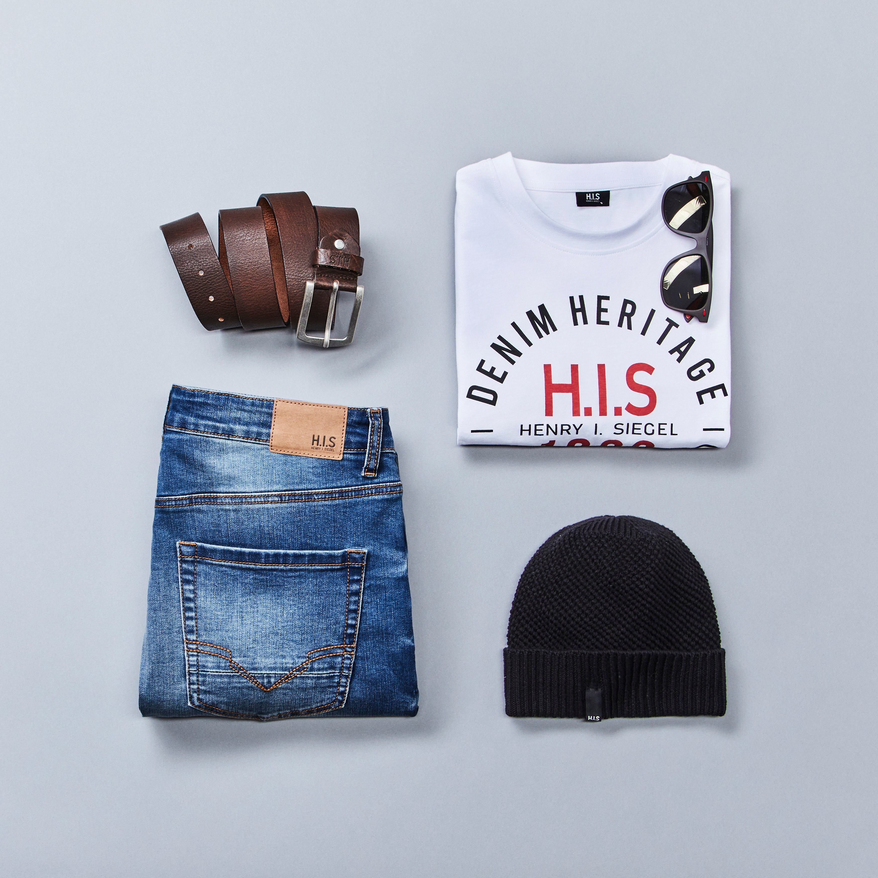 H.I.S Straight jeans DIX rechte pasvorm, lage taille, used-wassing
