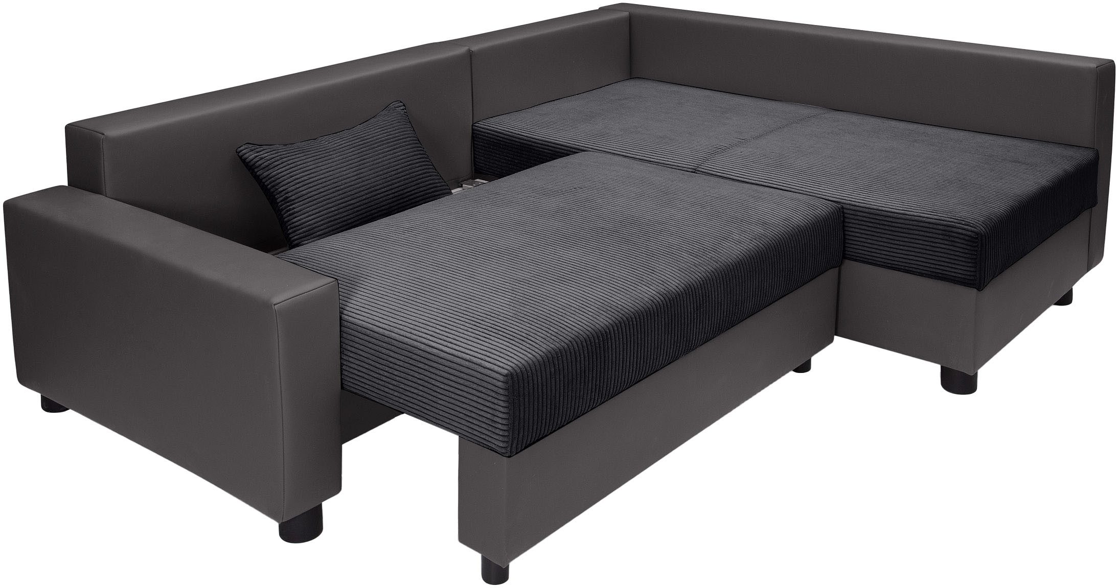 COLLECTION AB Hoekbank Parma L-vorm met slaapfunctie en bedlade, inclusief kussens, bonell-federkern