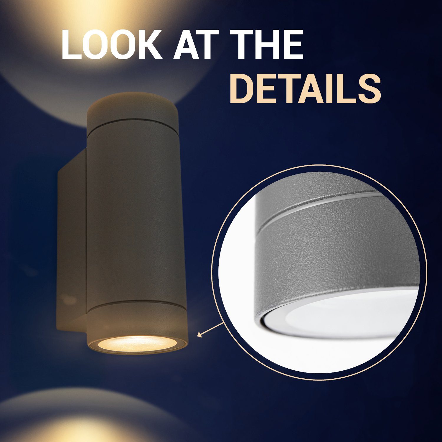 Paco Home Wandlamp LUDOWA Up & Down in & outdoor buitenlamp tuin GU10 aluminium IP54