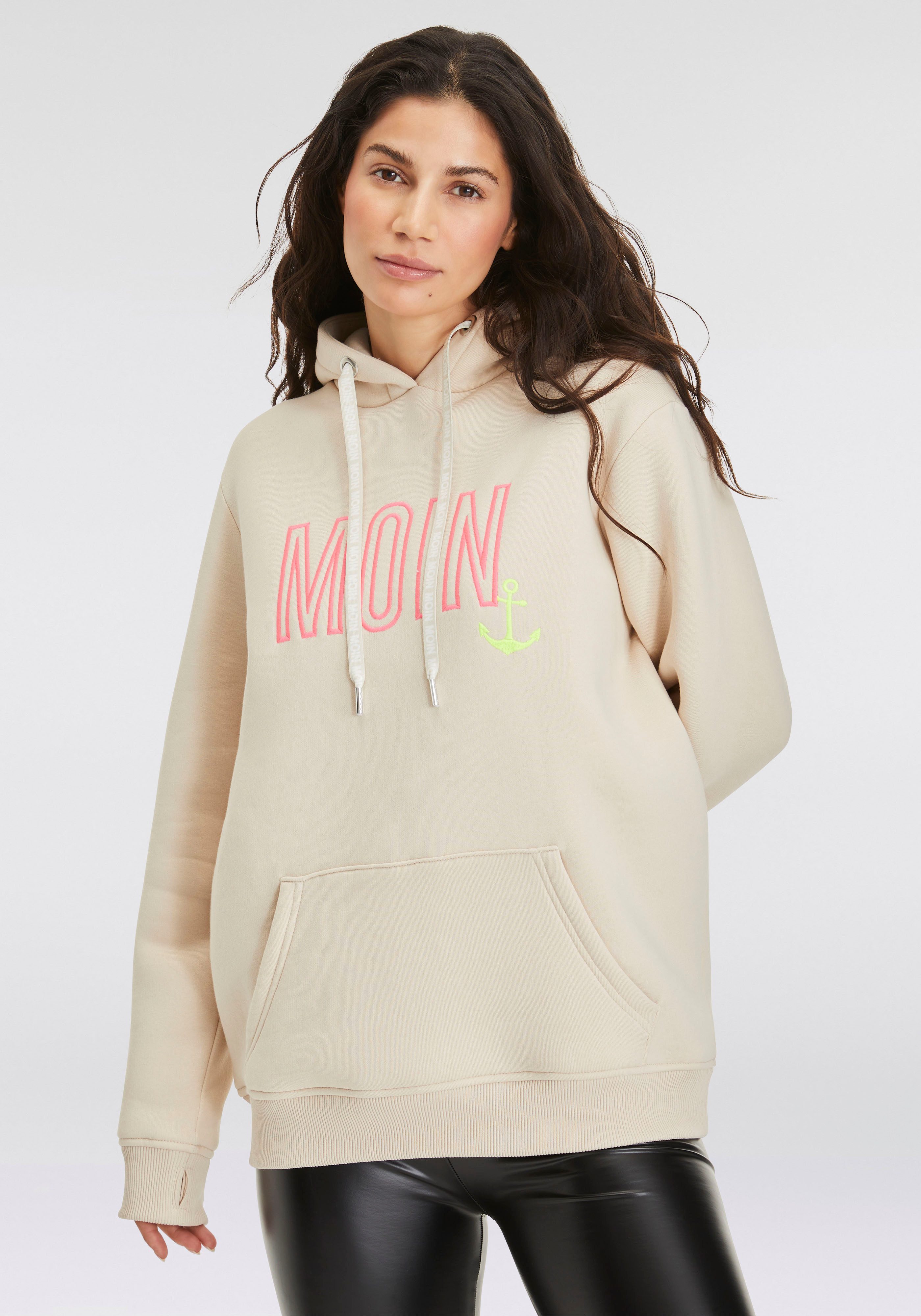 Zwillingsherz Hoodie Limited Edition met capuchon, geborduurd "moin" en ankerontwerp, exclusief bij otto