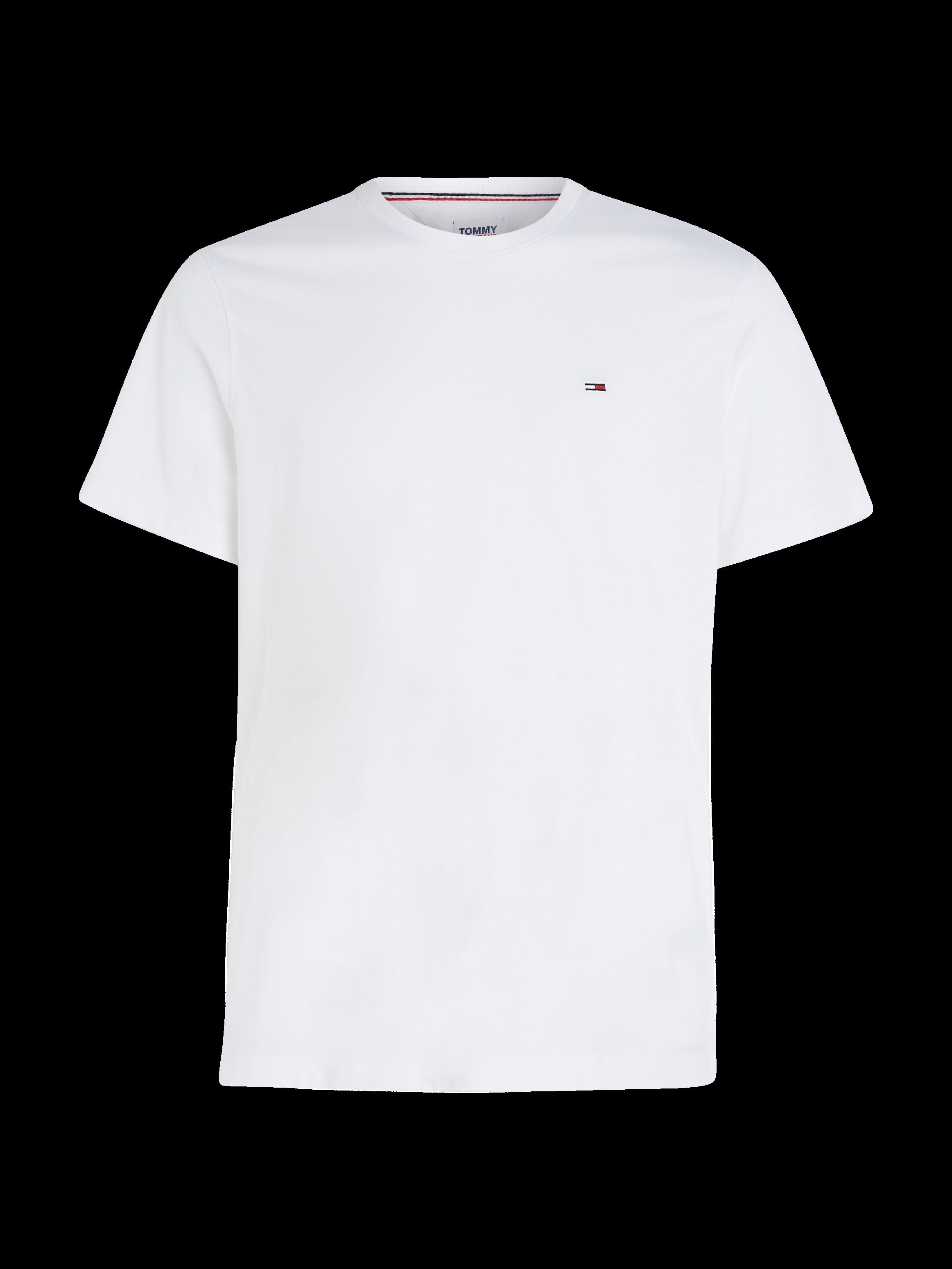 TOMMY JEANS T-shirt TJM ESSENTIAL SOLID TEE met ronde hals en subtiele logo-vlag