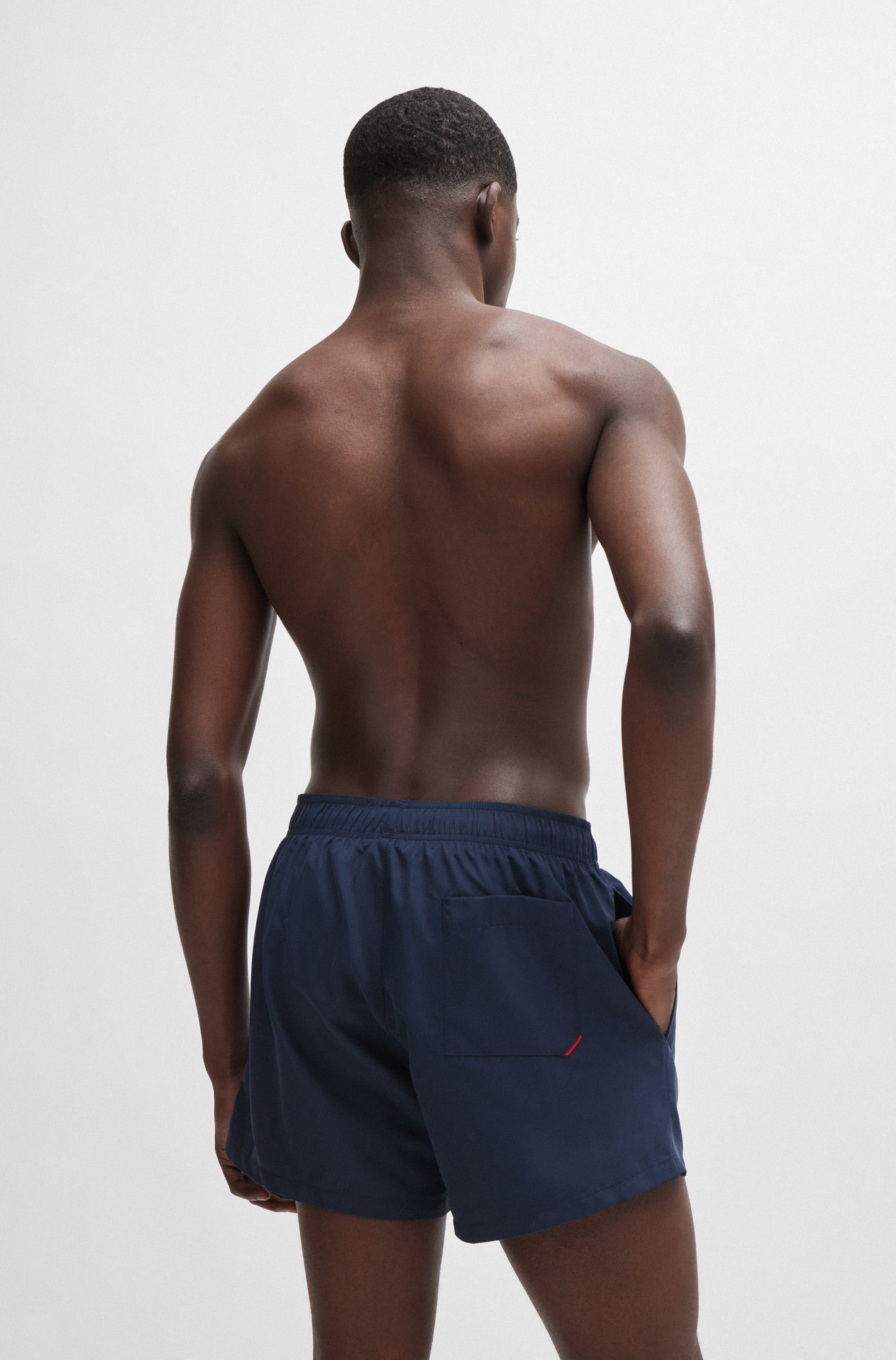 HUGO underwear Zwemshort ABAS zijwaarts met grote hugo logo-print