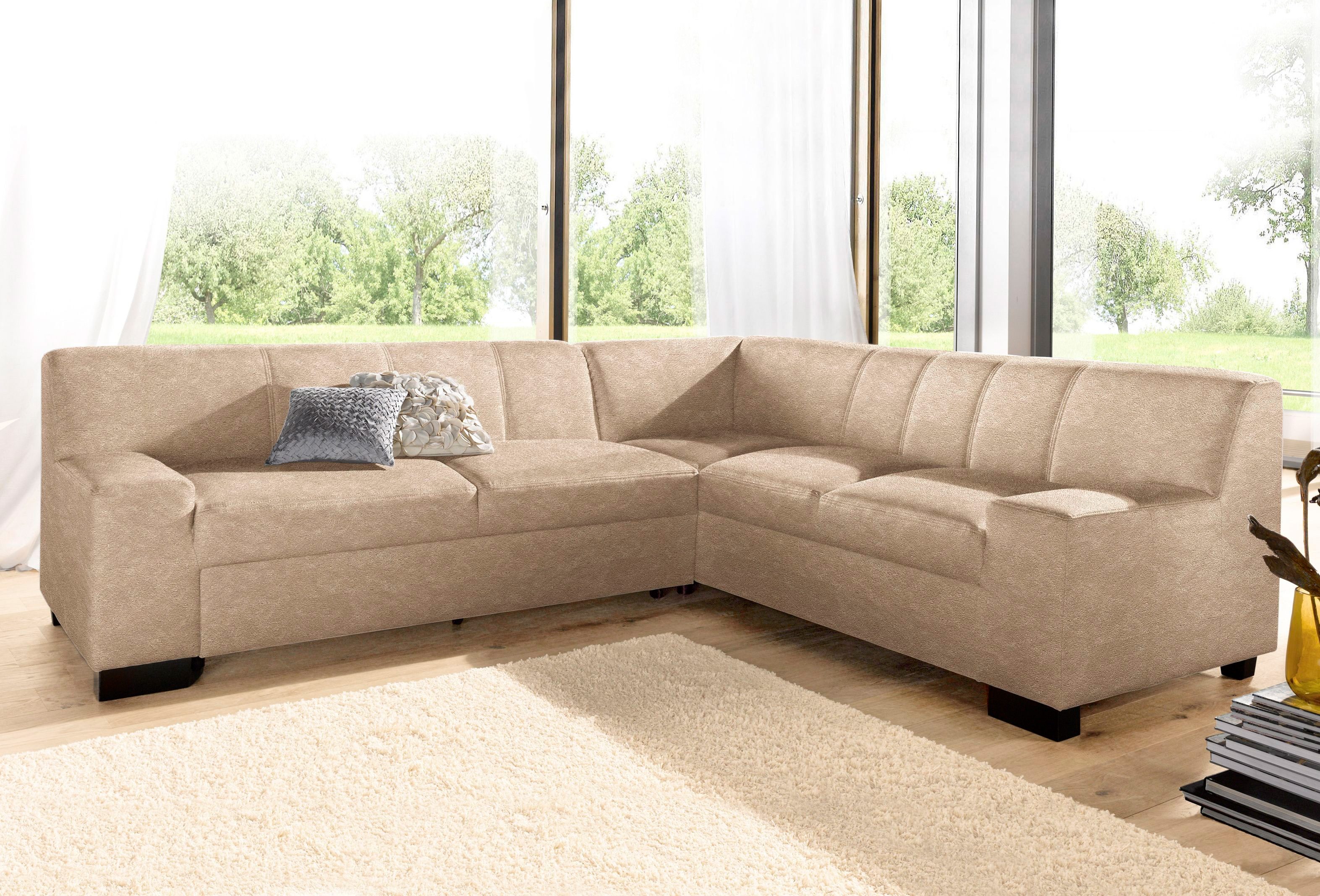 DOMO collection Hoekbank Norma, moderne armleuningen, tijdloos en elegant, L-vorm