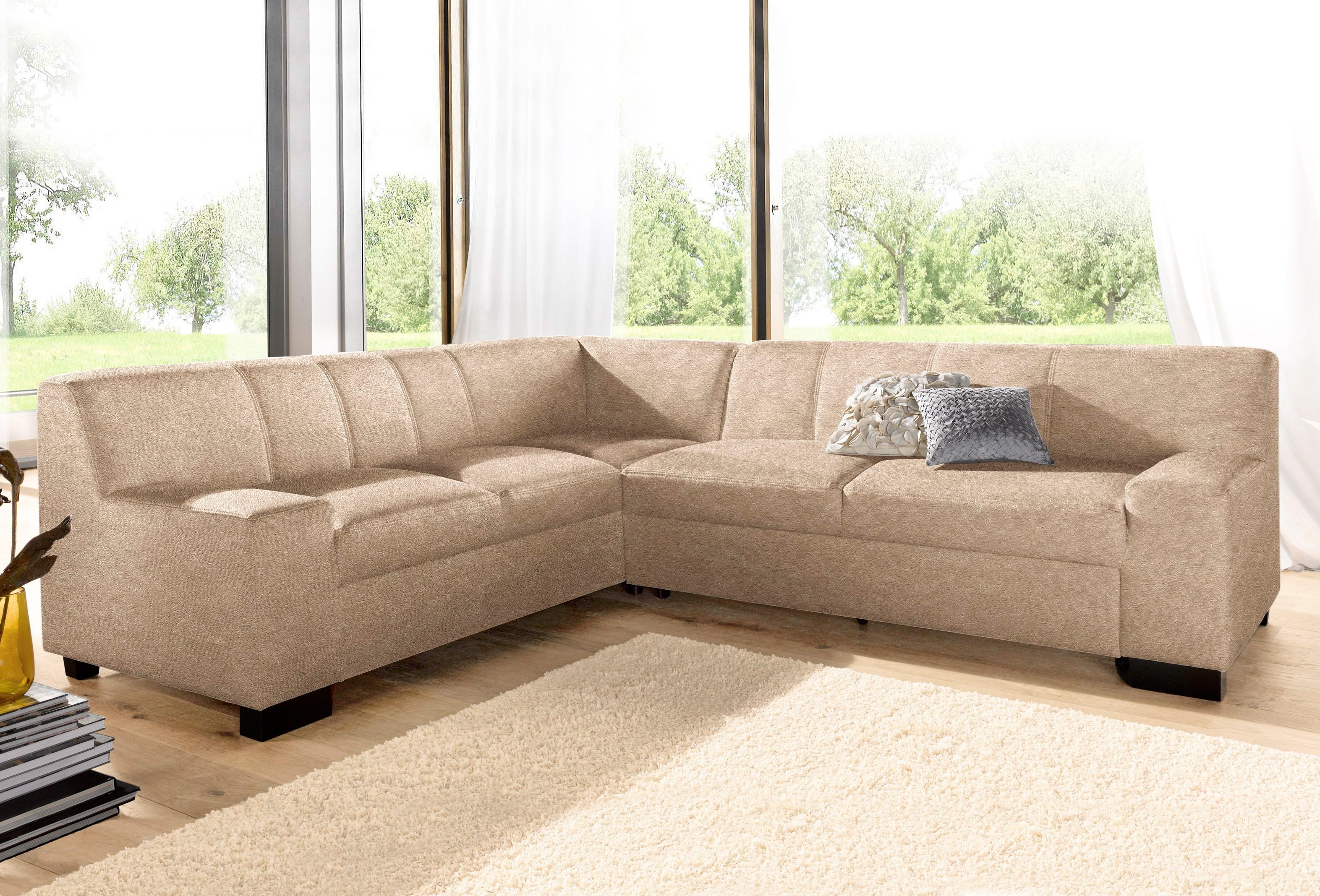 DOMO collection Hoekbank Norma, moderne armleuningen, tijdloos en elegant, L-vorm