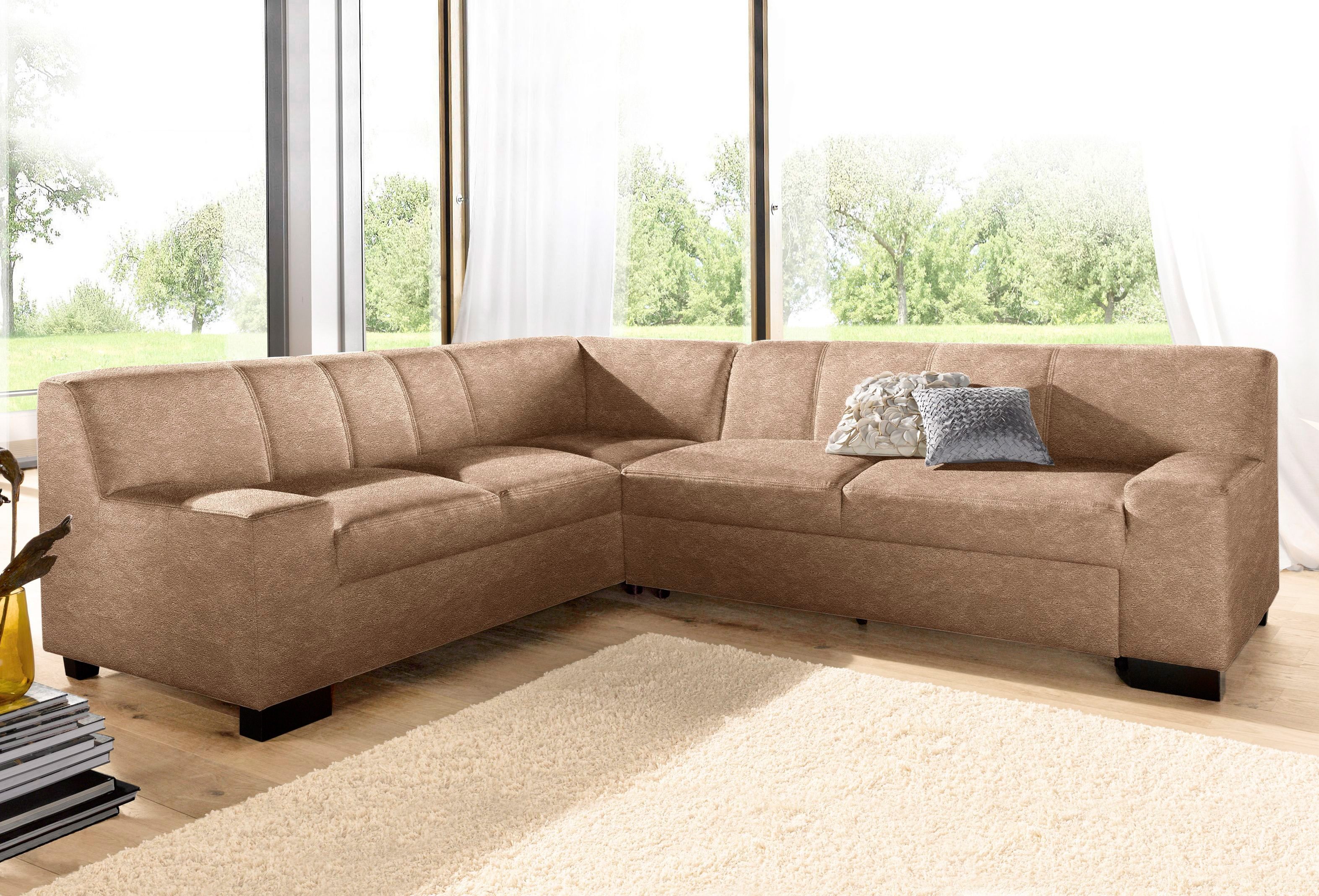 DOMO collection Hoekbank Norma, moderne armleuningen, tijdloos en elegant, L-vorm