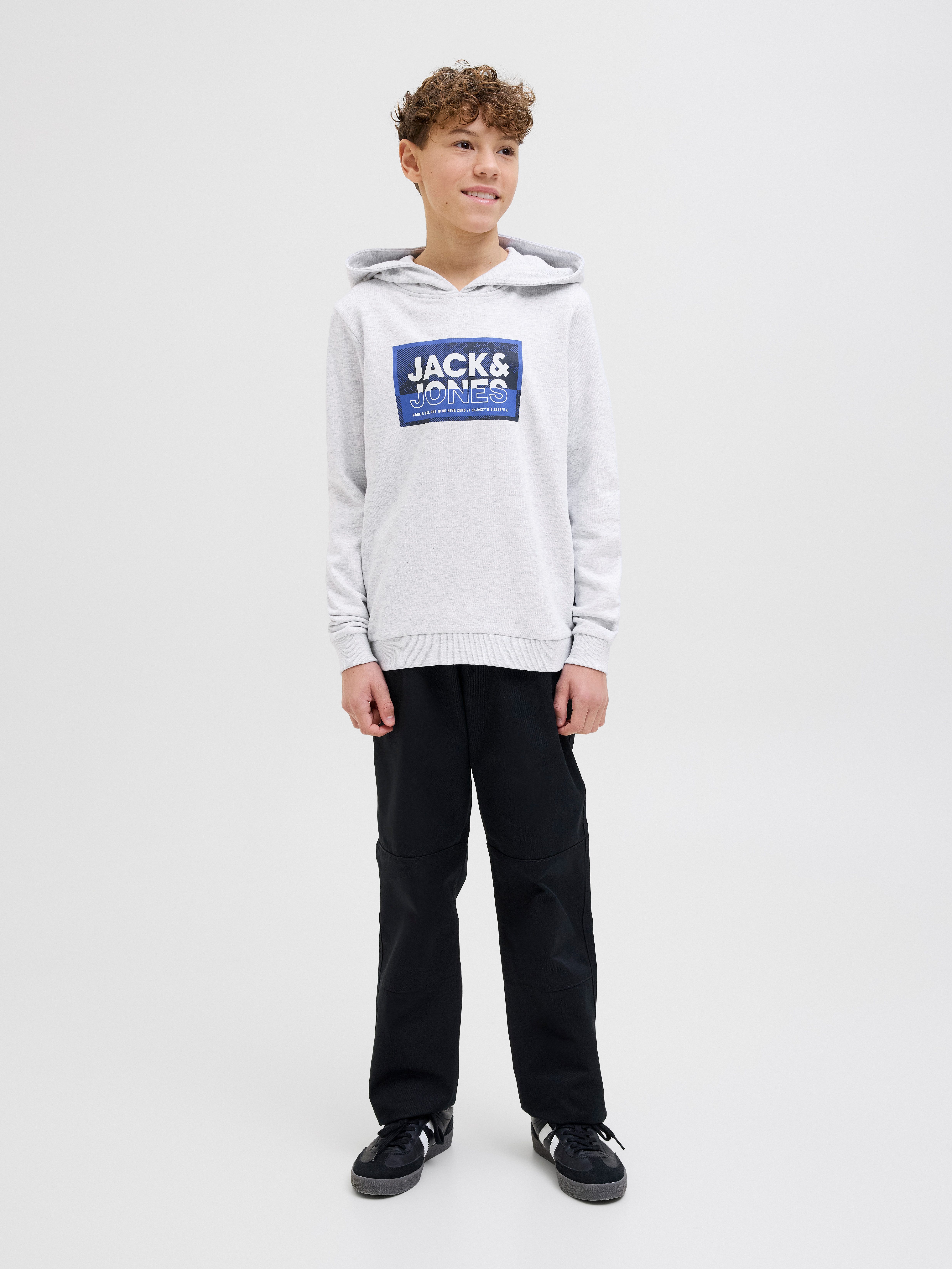 Jack & Jones Junior Hoodie JCOLOGAN SS24 PRINT SWEAT HOOD SN JNR