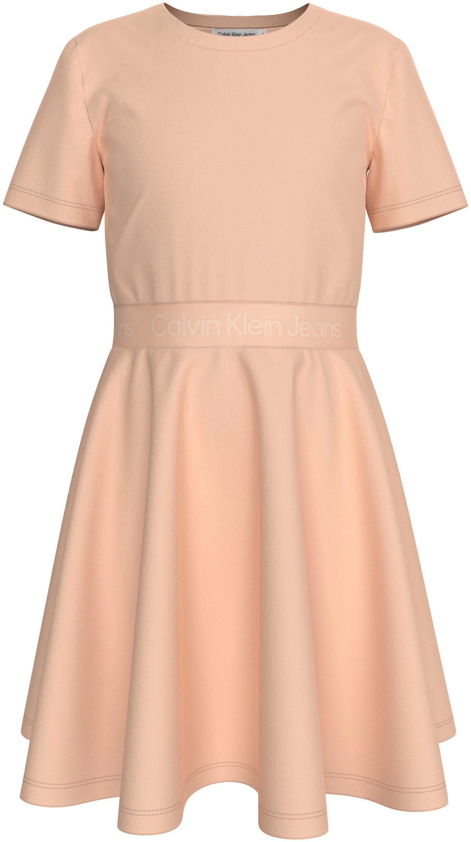 Calvin Klein Jerseyjurk PUNTO TAPE FIT FLARE SS DRESS