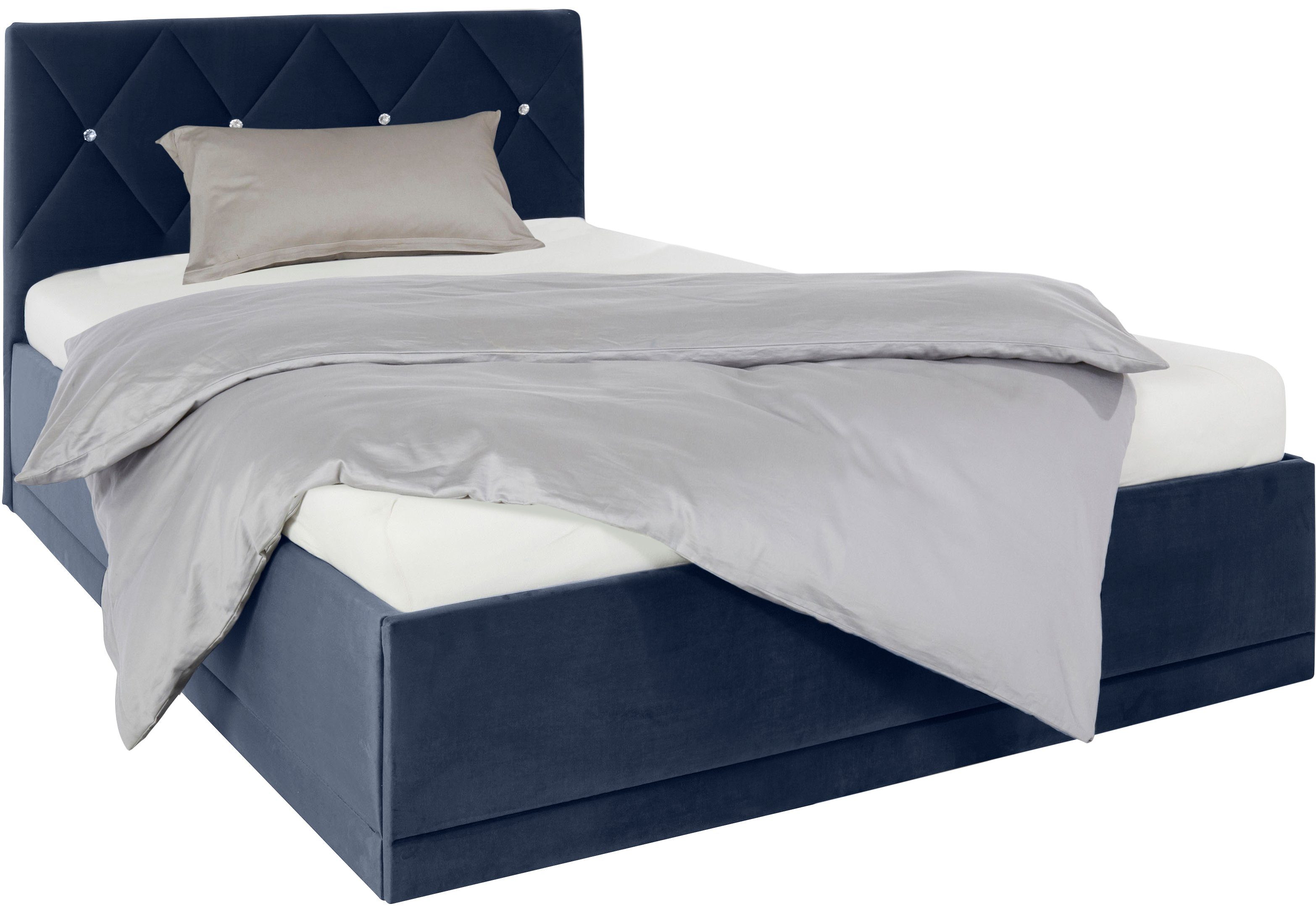 Westfalia Polsterbetten Gestoffeerd bed ADAMAS ook met bedlade, knoopdetails met stras