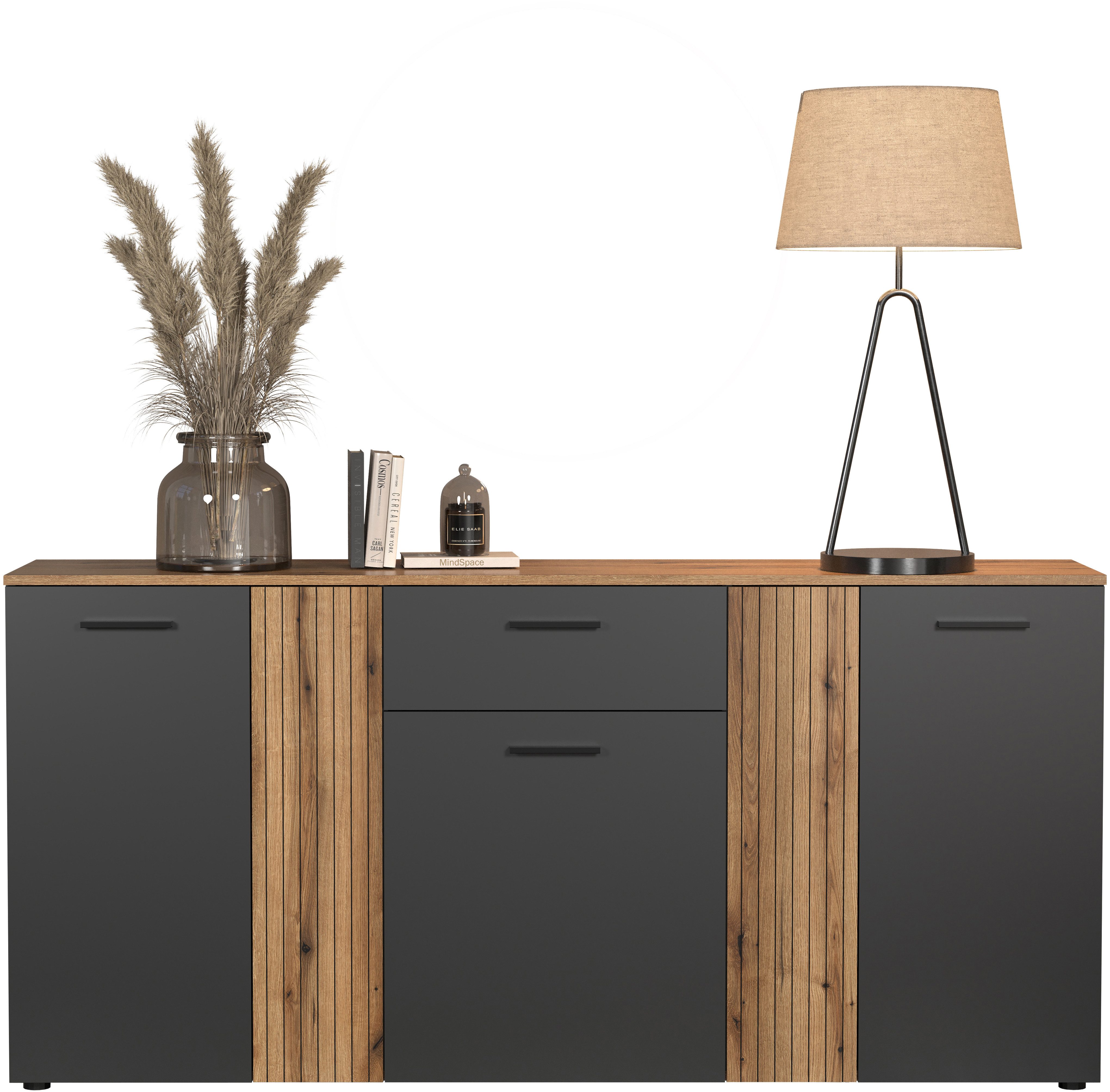 INOSIGN Kast Estepona Sideboard met aanpasbare deuren met groefontwerp