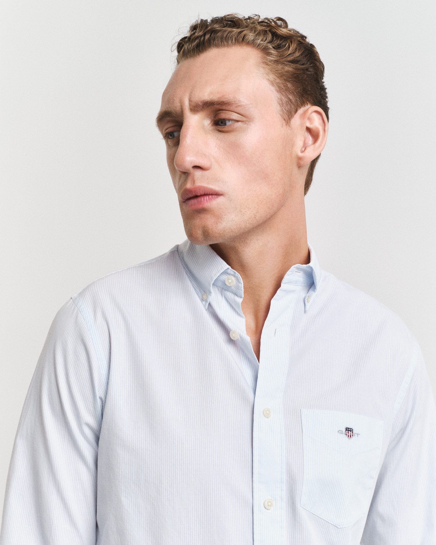 Gant Overhemd met lange mouwen REG POPLIN BANKER SHIRT Banker Stripe popeline, lichte katoen