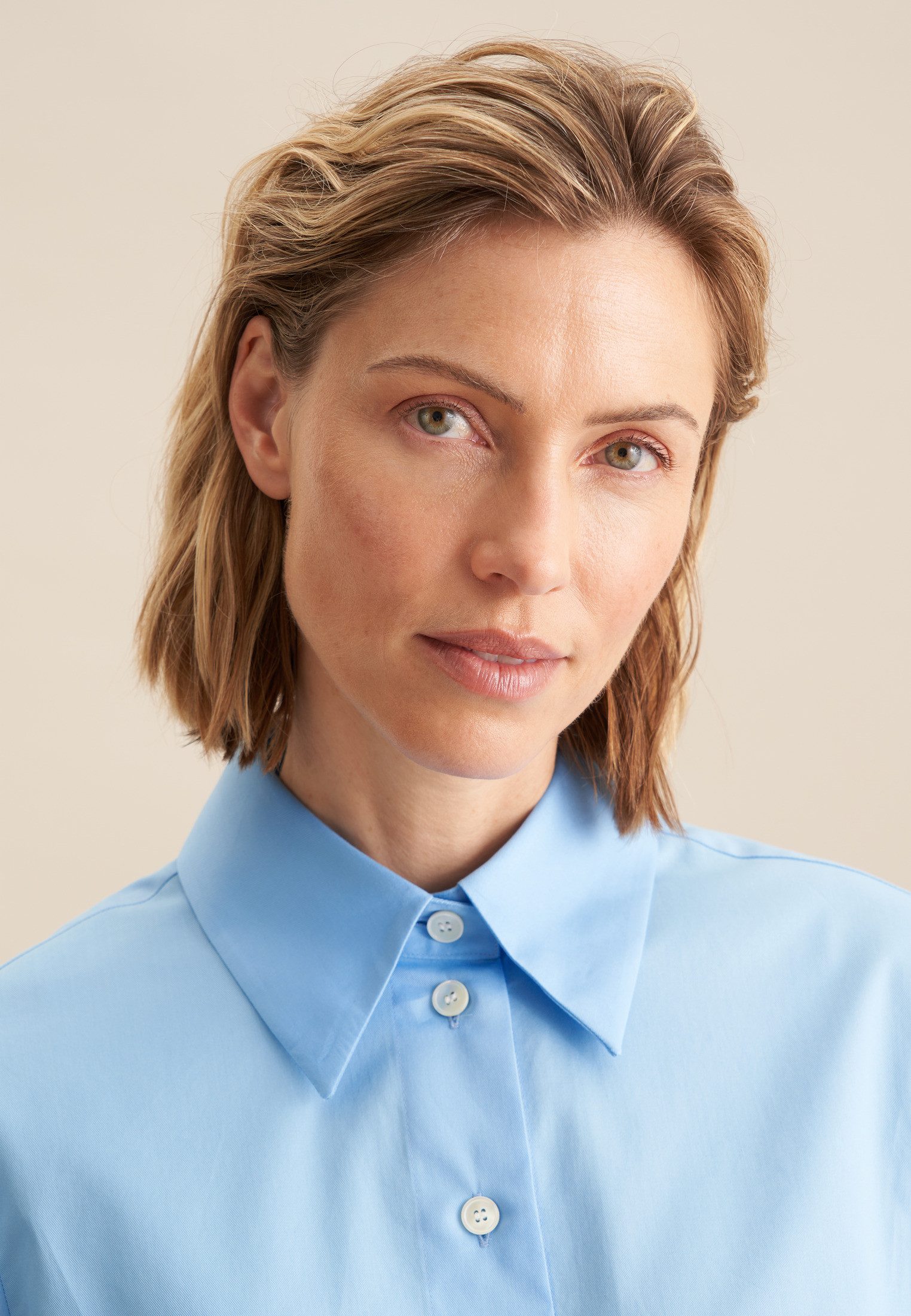 seidensticker Overhemdblouse Zwarte roos Lange mouwen kraag uni
