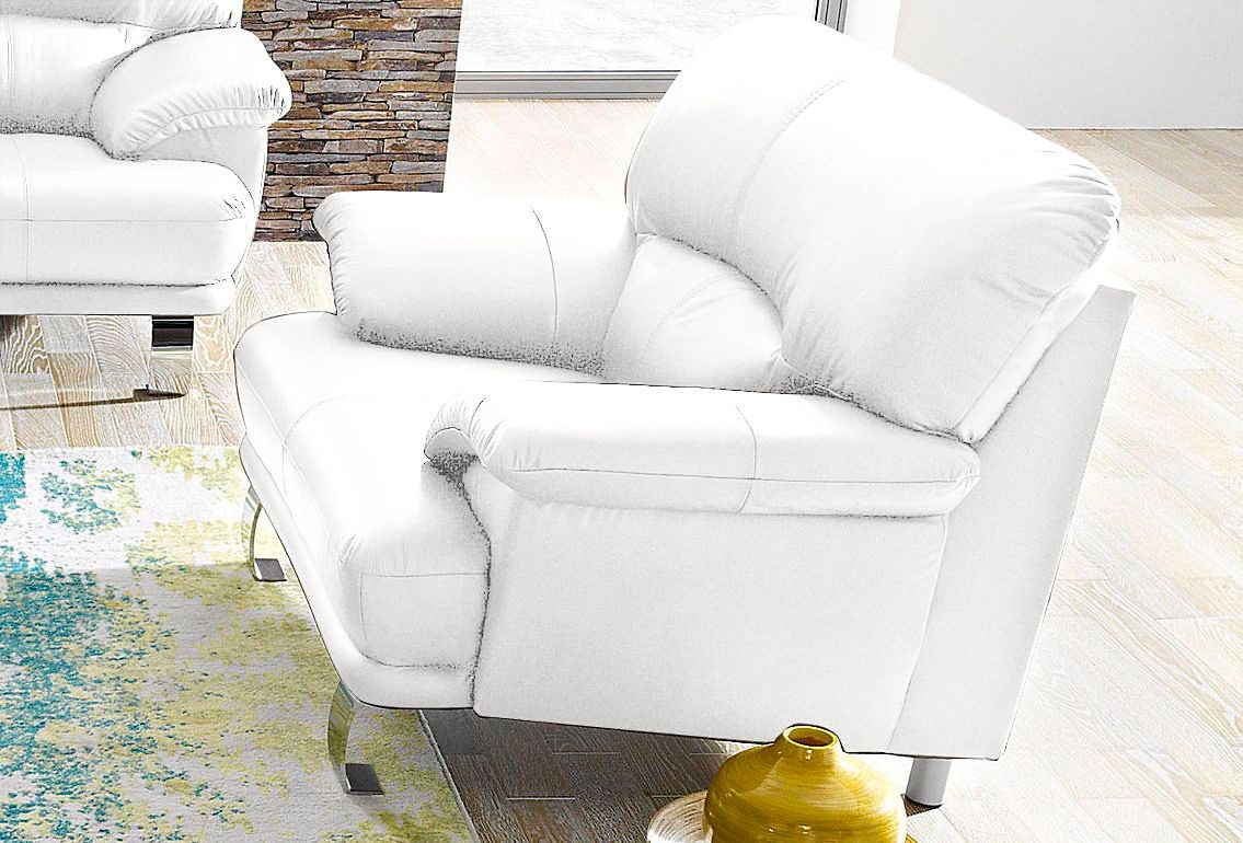 TRENDMANUFAKTUR Fauteuil Cecilia, loungestoel in Italiaans design, hoog zitcomfort comfortabele armleuningen en rugverwerking, aantrekkelijke metalen voet (set)