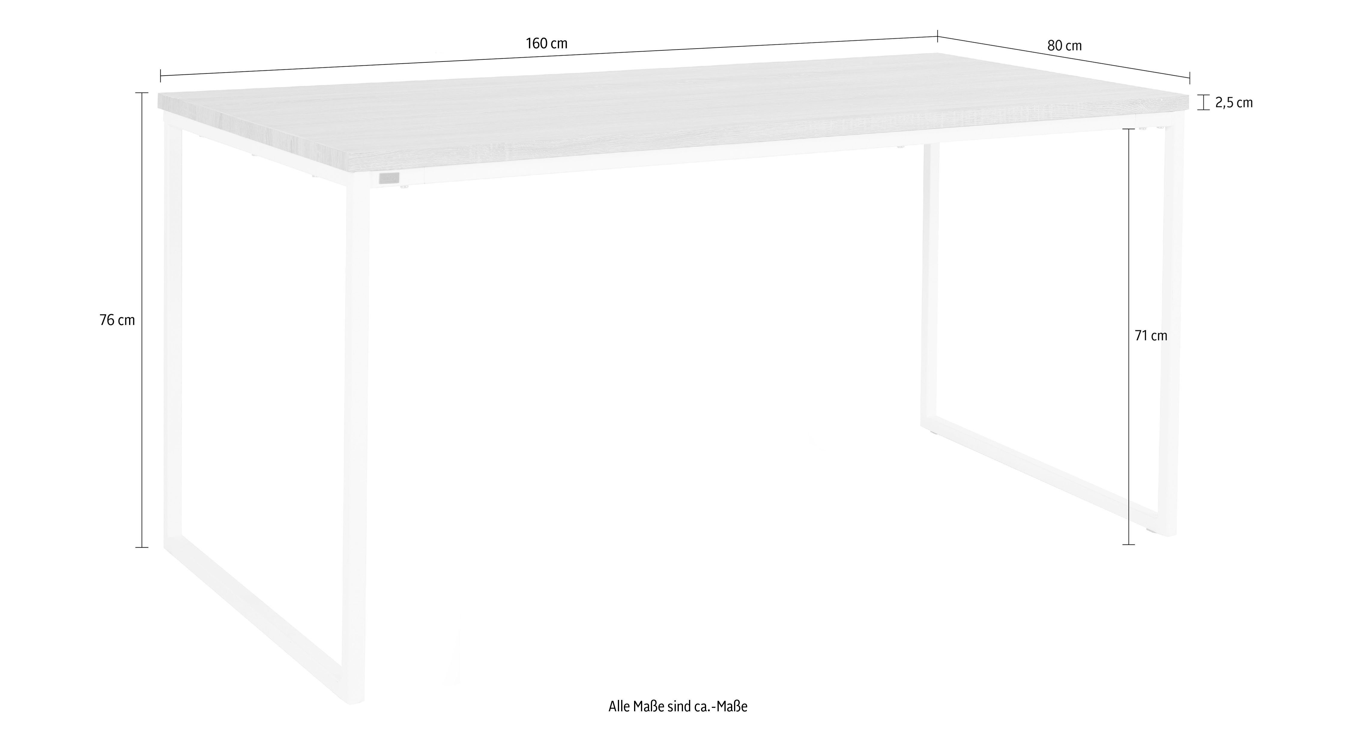andas Eettafel Hulsig met tafelblad in een hout-look en voelbare structuur, hoogte 76 cm (1 stuk)