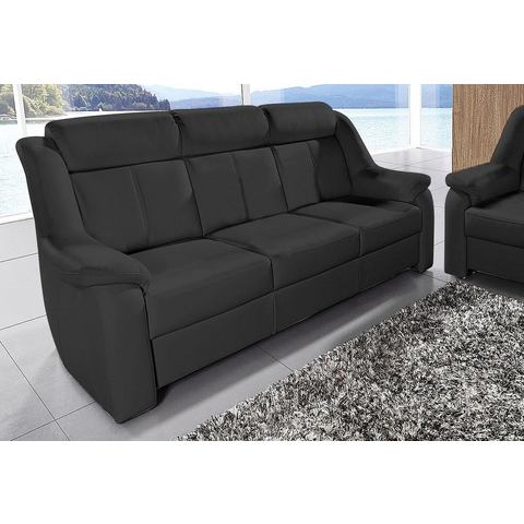 woonkamer driepersoons bankstel zwart SOFTLUX imitatieleer in 4 bekledingskwaliteiten