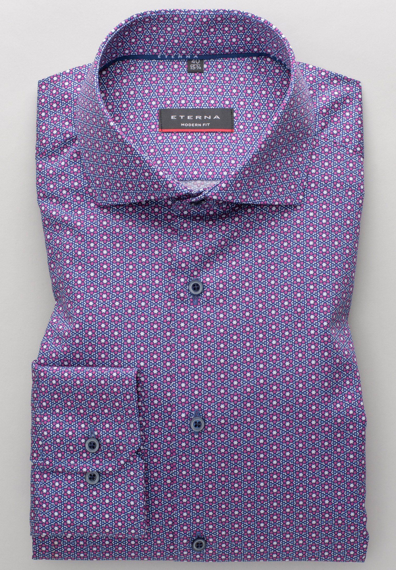 Eterna Overhemd met lange mouwen MODERN FIT NON IRON (strijkvrij)