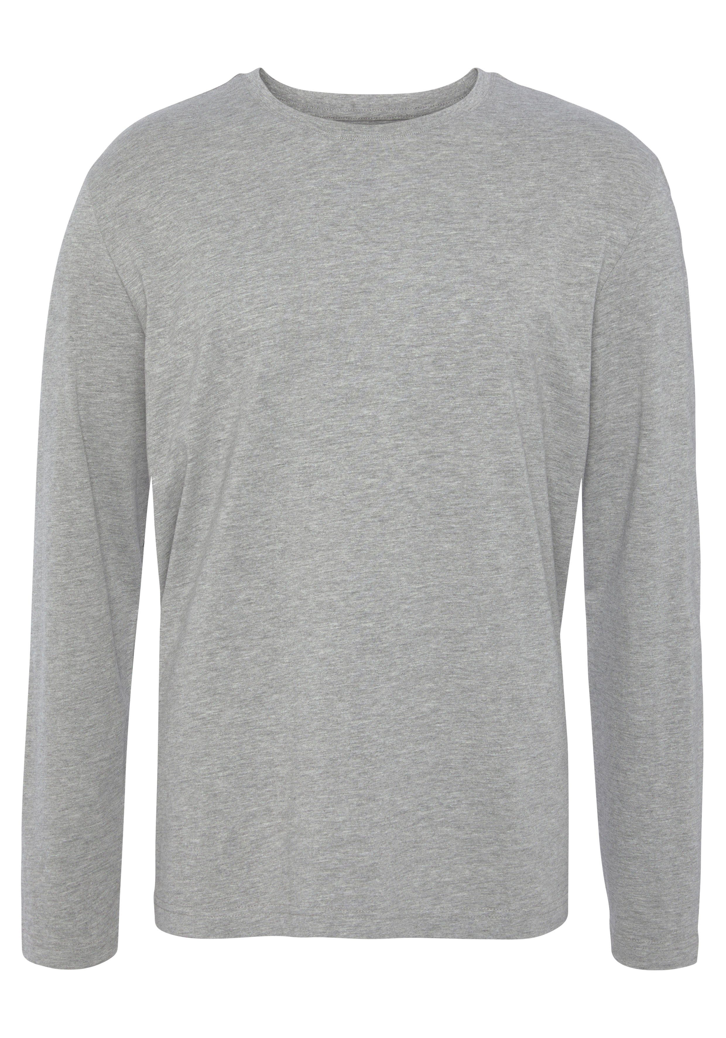 Man's World Shirt met lange mouwen Nieuwe kleur ! Lange mouwen effen van katoen in 3-pack (3-delig Set van 3)