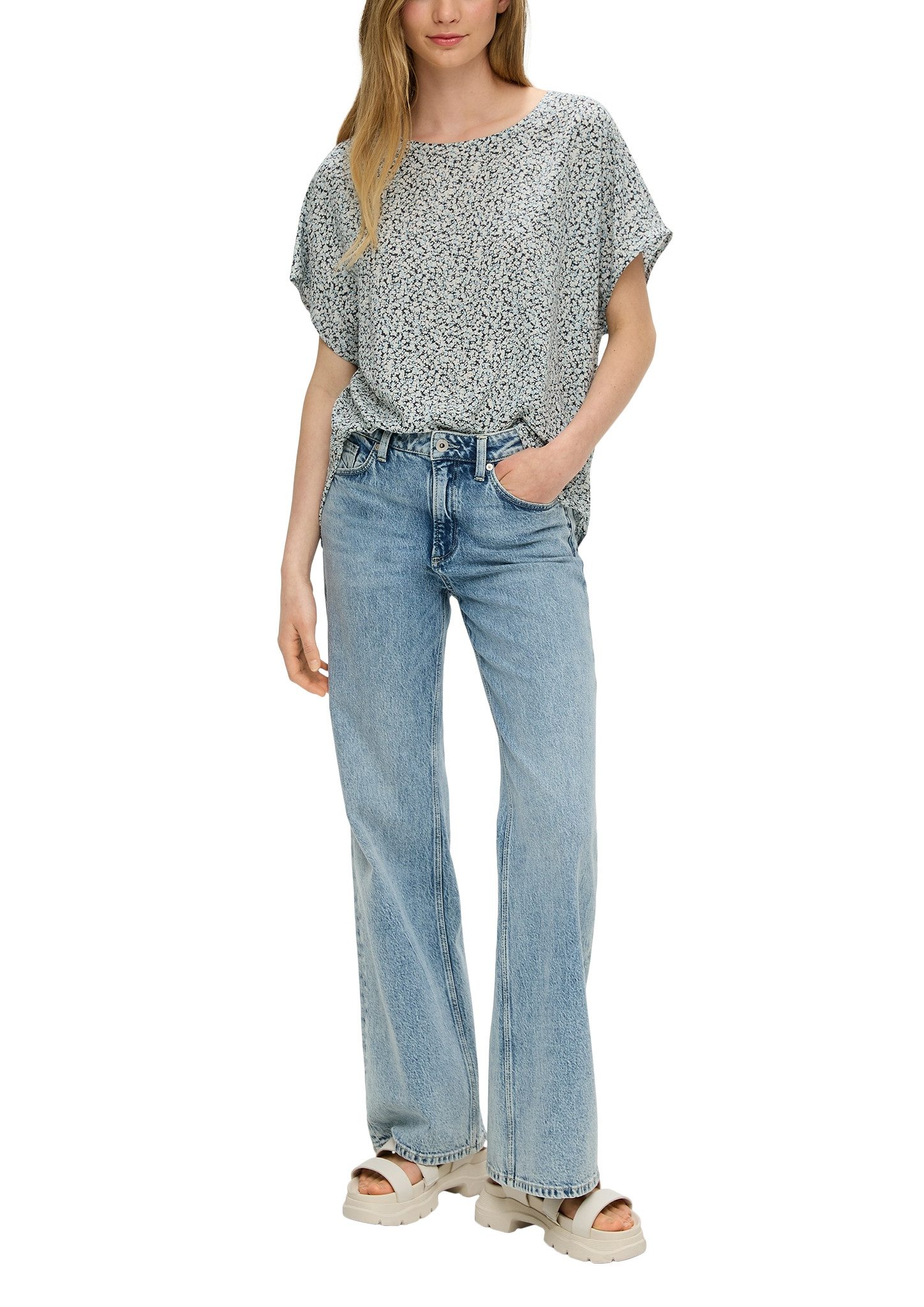 Q S designed by Blouse met korte mouwen met rugsplit