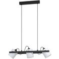 eglo hanglamp hornwood 1 zwart - l78 x h110 x b19,5 cm - excl. 3x e27 (elk max. 28w) - plafondlamp - stof lampenkappen draaibaar - lamp - hanglamp - hanglamp - eettafellamp - eettafel - hout - lamp voor de woonkamer (1 stuk) zwart