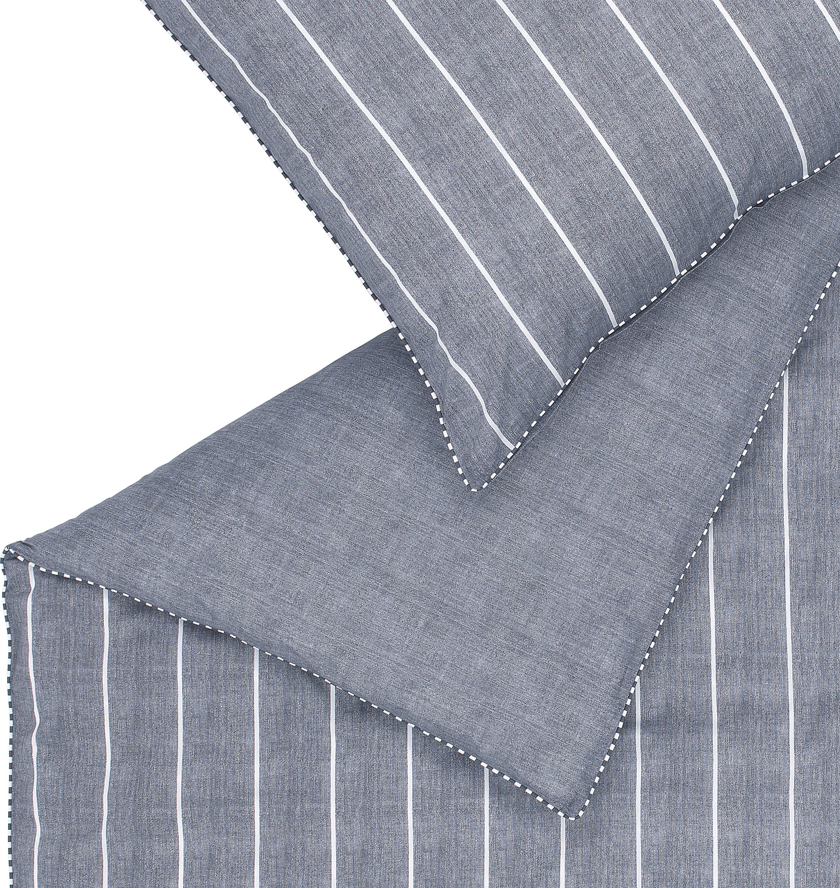 Esprit Overtrekset Harp Stripe in mt. 135x200, 155x220 of 200x200 cm Dekbedovertrek van katoen, gestreepte dekbedovertrek met reversible-look