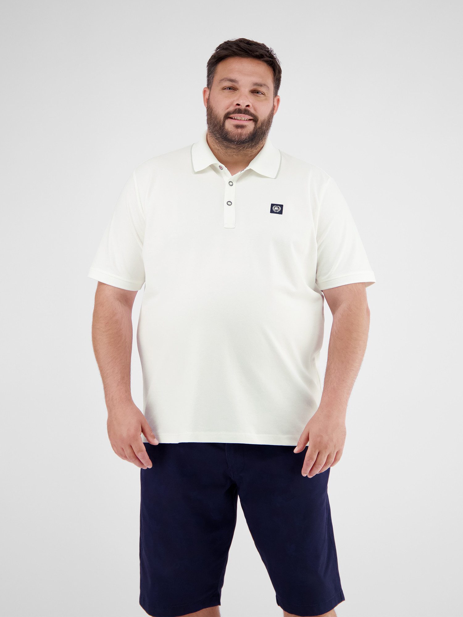 Lerros Poloshirt LERROS poloshirt in grote maten, comfortabel en sportief heren t-shirts maat 4XL wit