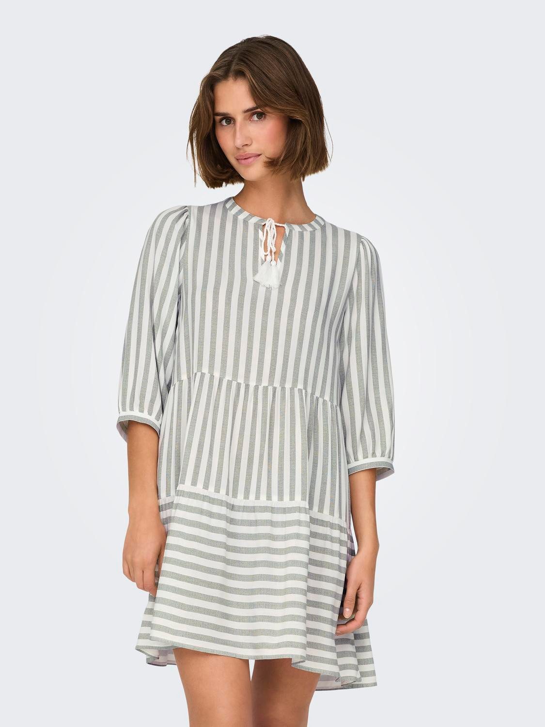 Only Tuniekjurk ONLKAYA 3/4 PUFF SHORT DRESS WVN NOOS