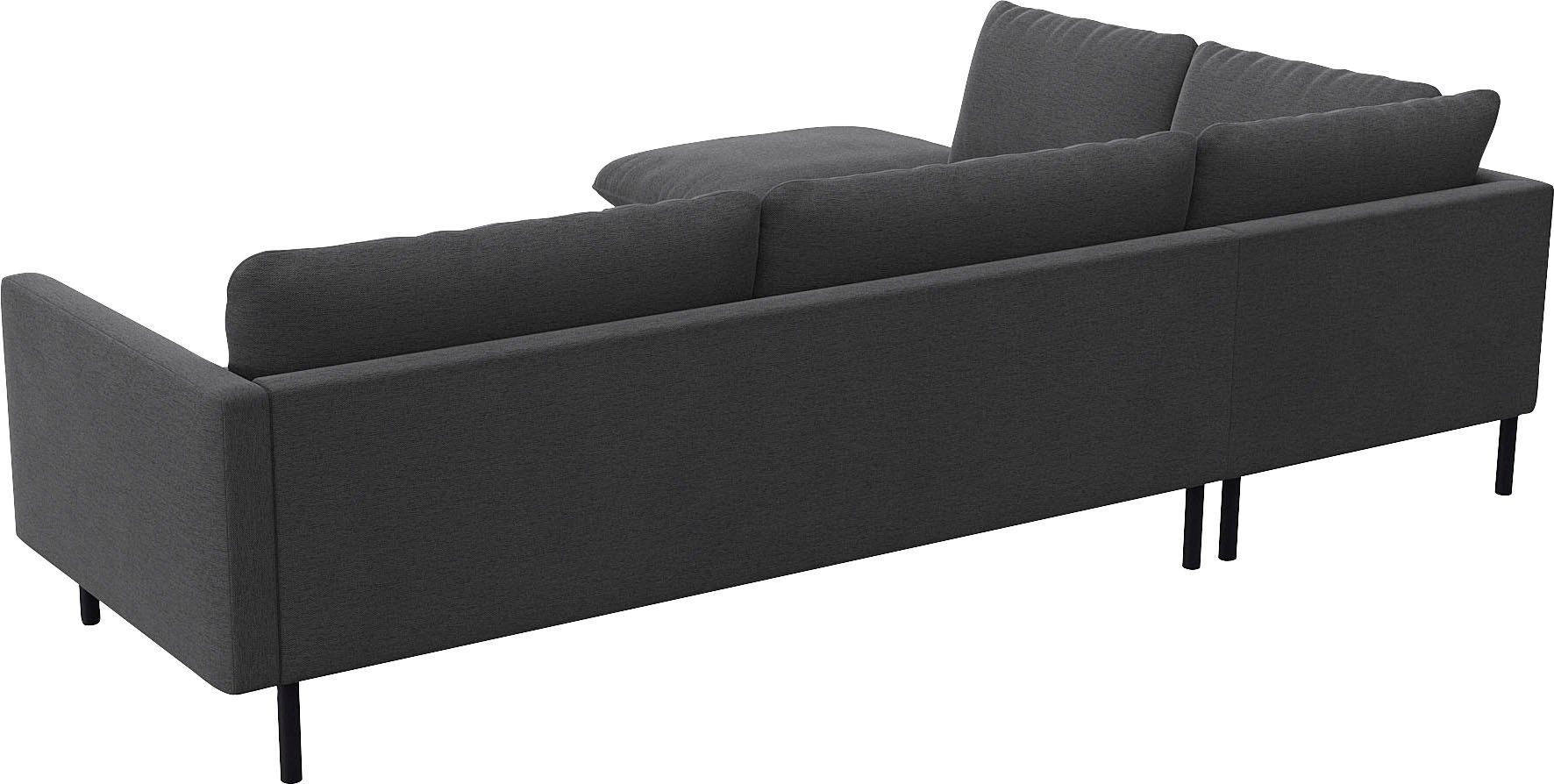 FLEXLUX Hoekbank Bolzano, elegant en comfortabel, L-vorm Zitting opgebouwd met koudschuim & staalgolven, losse zit- & rugkussens