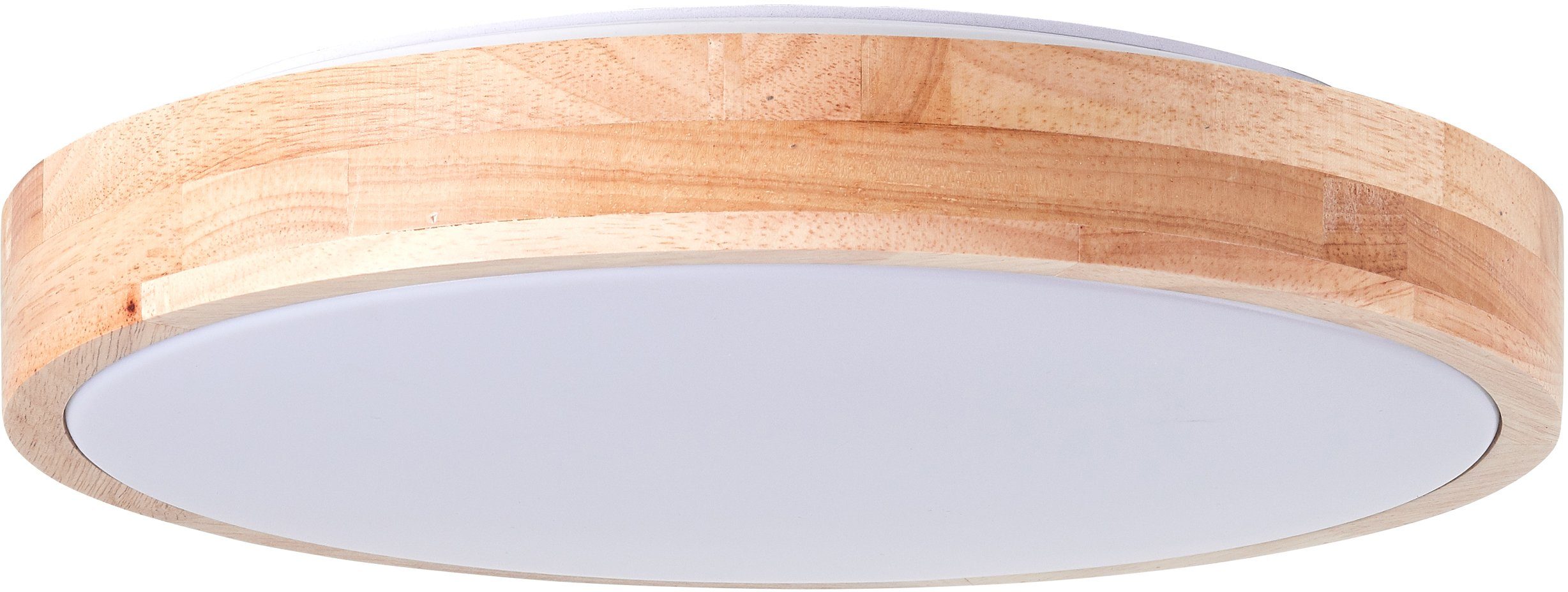 Brilliant Leuchten Led-plafondlamp SLIMLINE Ø 34 cm, CCT, 1300 lm, metaal/hout/kunststof, hout licht/wit (1 stuk)