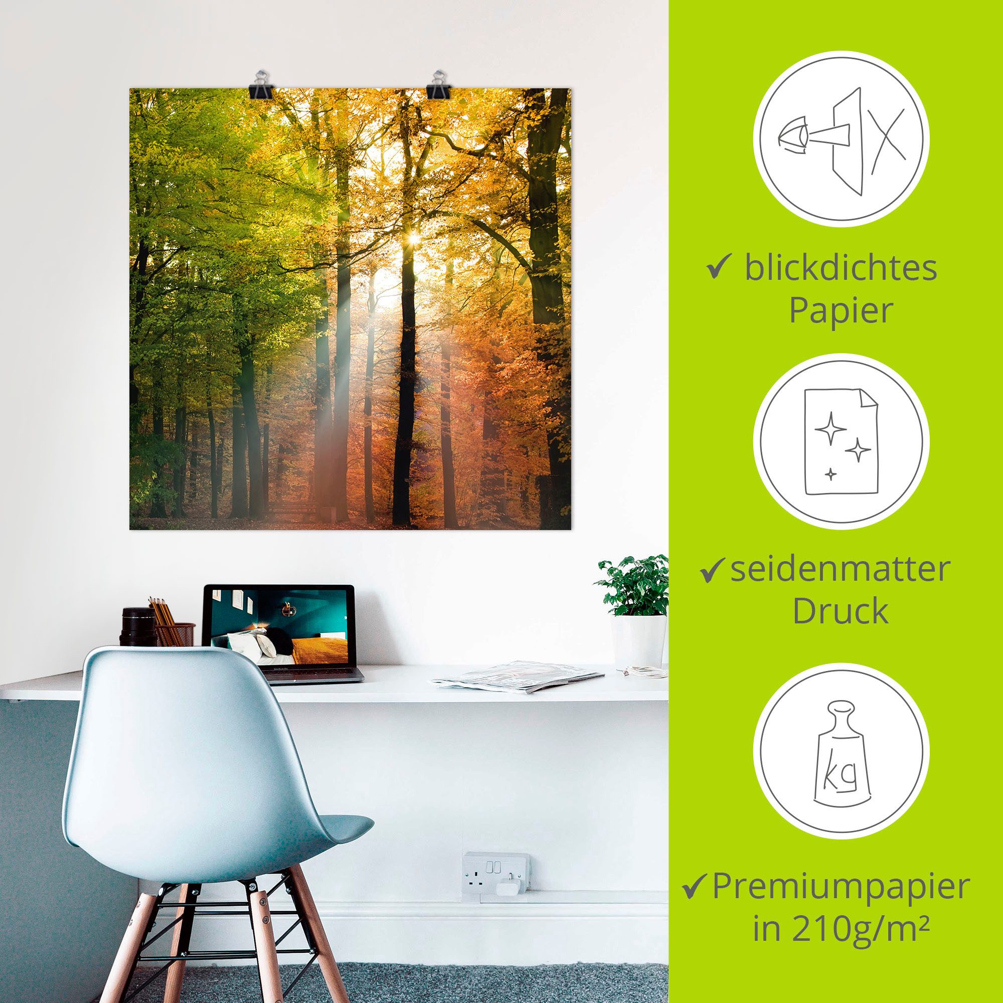 Artland Artprint Mooie herfstdag 2 als artprint van aluminium, artprint voor buiten, artprint op linnen, poster in verschillende maten. maten