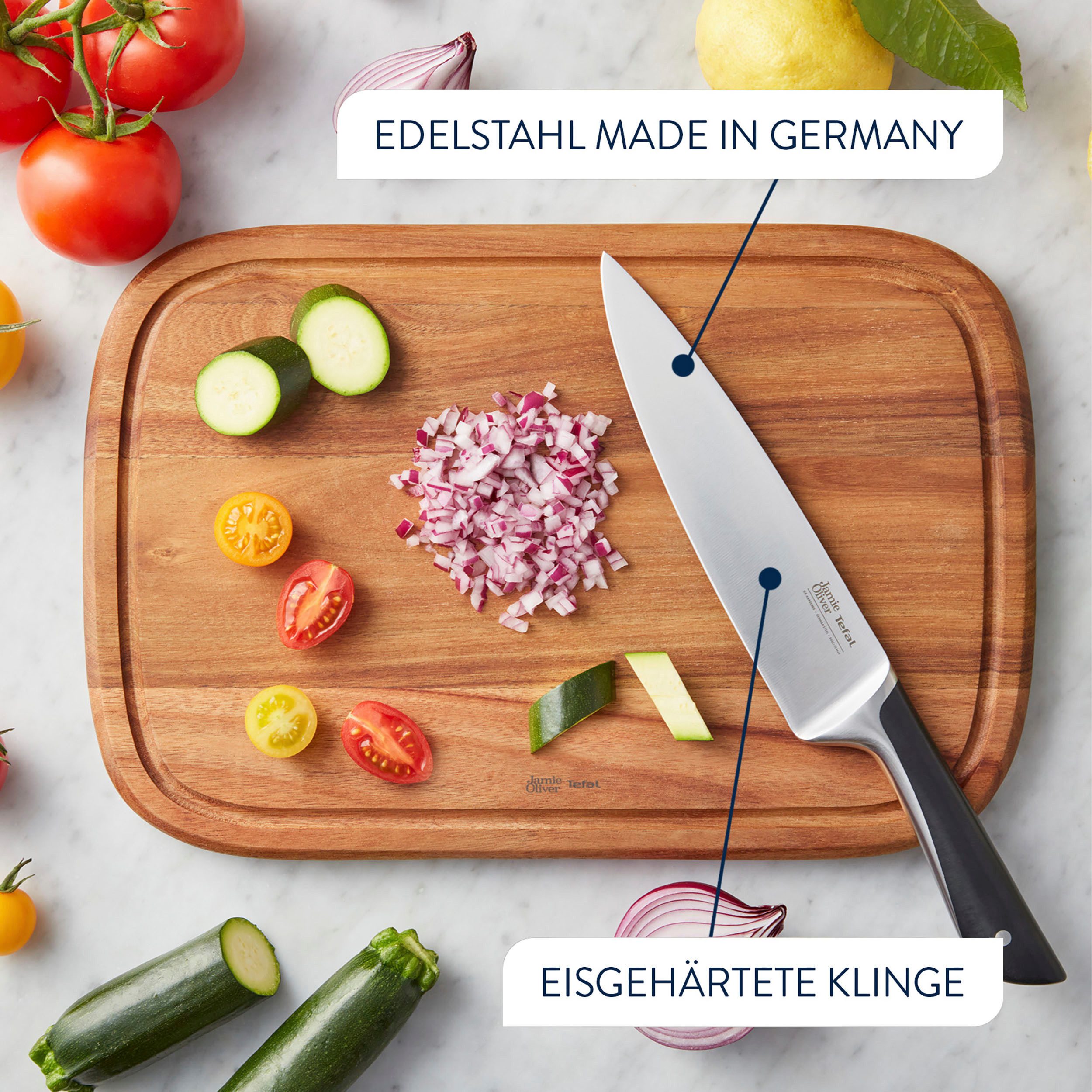 Tefal Messenset K267S4 Jamie Oliver hoge prestaties, herkenbaar ontwerp, duurzaam/langdurig (set, 4-delig)